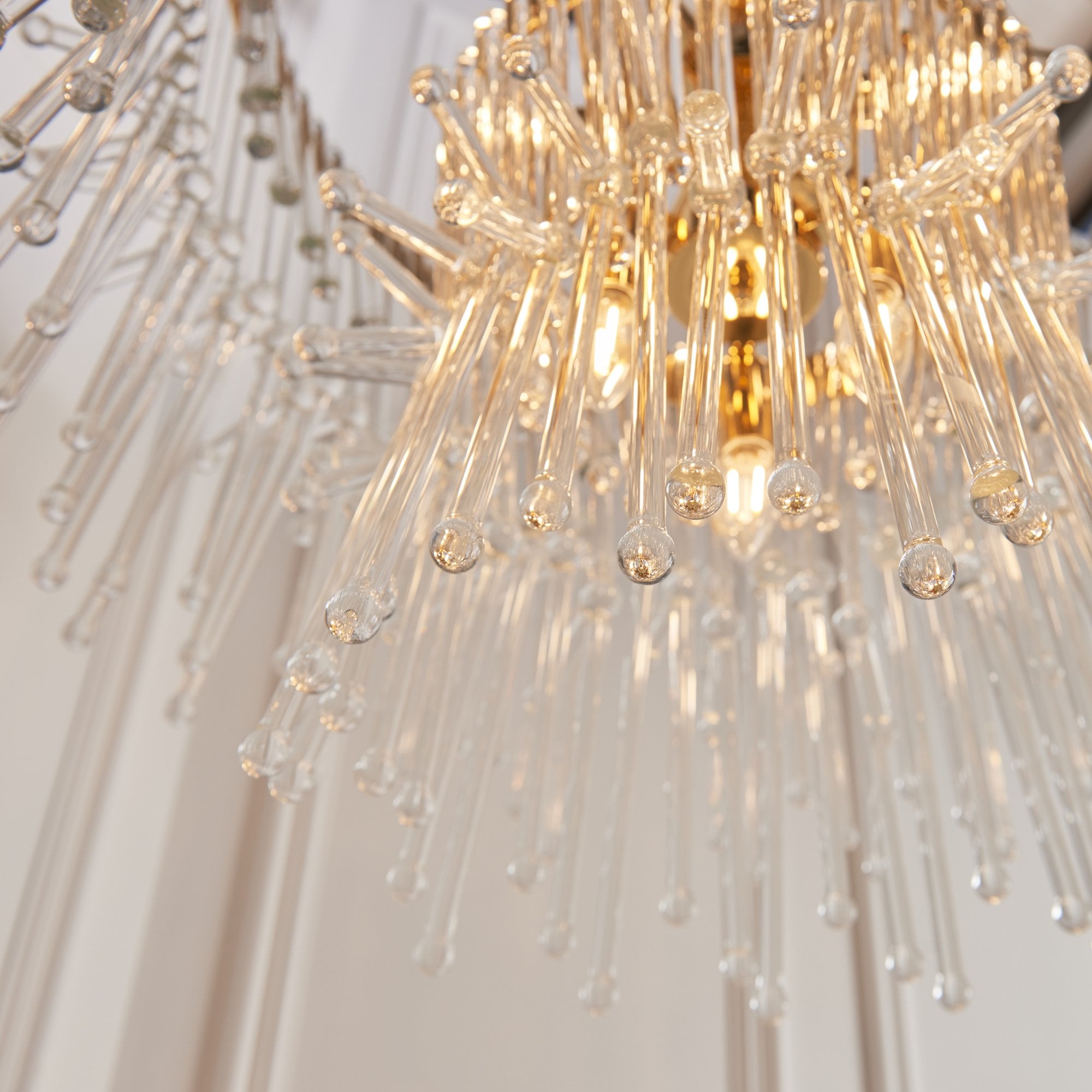 Utopia Glam 9 Light Pendant Chandelier - Polished Gold With Clear Glass - 76cm Diameter