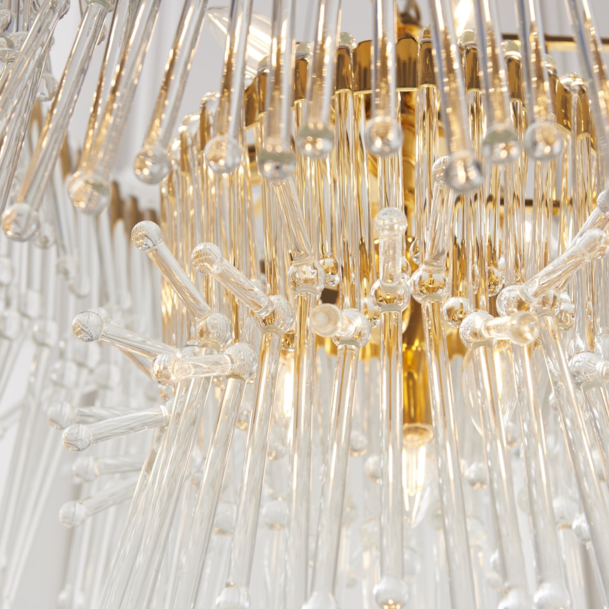 Utopia Glam 9 Light Pendant Chandelier - Polished Gold With Clear Glass - 76cm Diameter