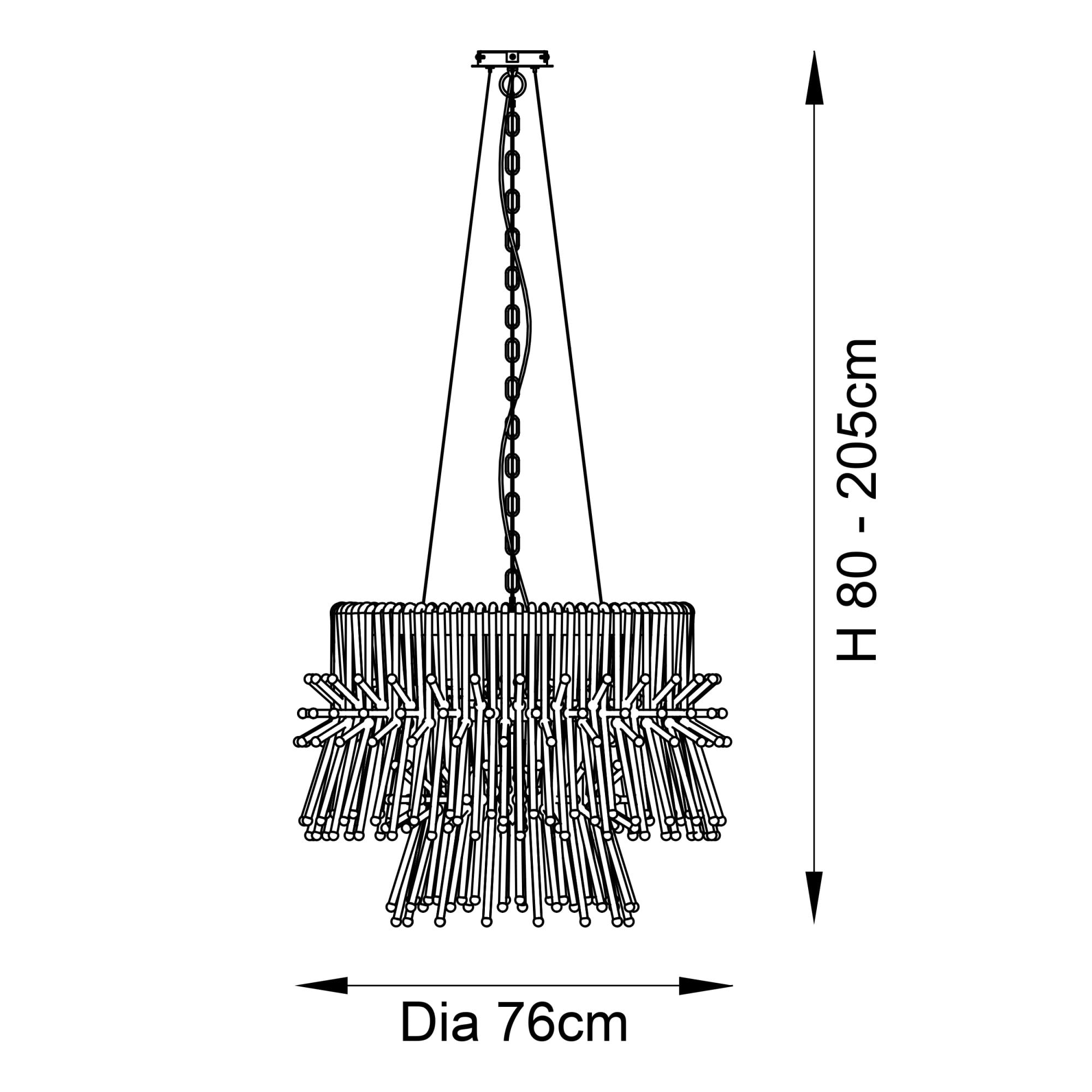 Utopia Glam 9 Light Pendant Chandelier - Polished Gold With Clear Glass - 76cm Diameter