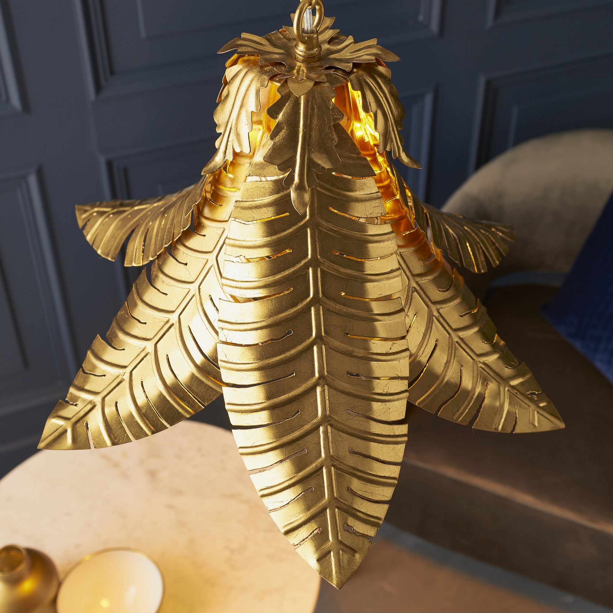 Utopia Tropical Single Pendant - Gold - 48cm Diameter