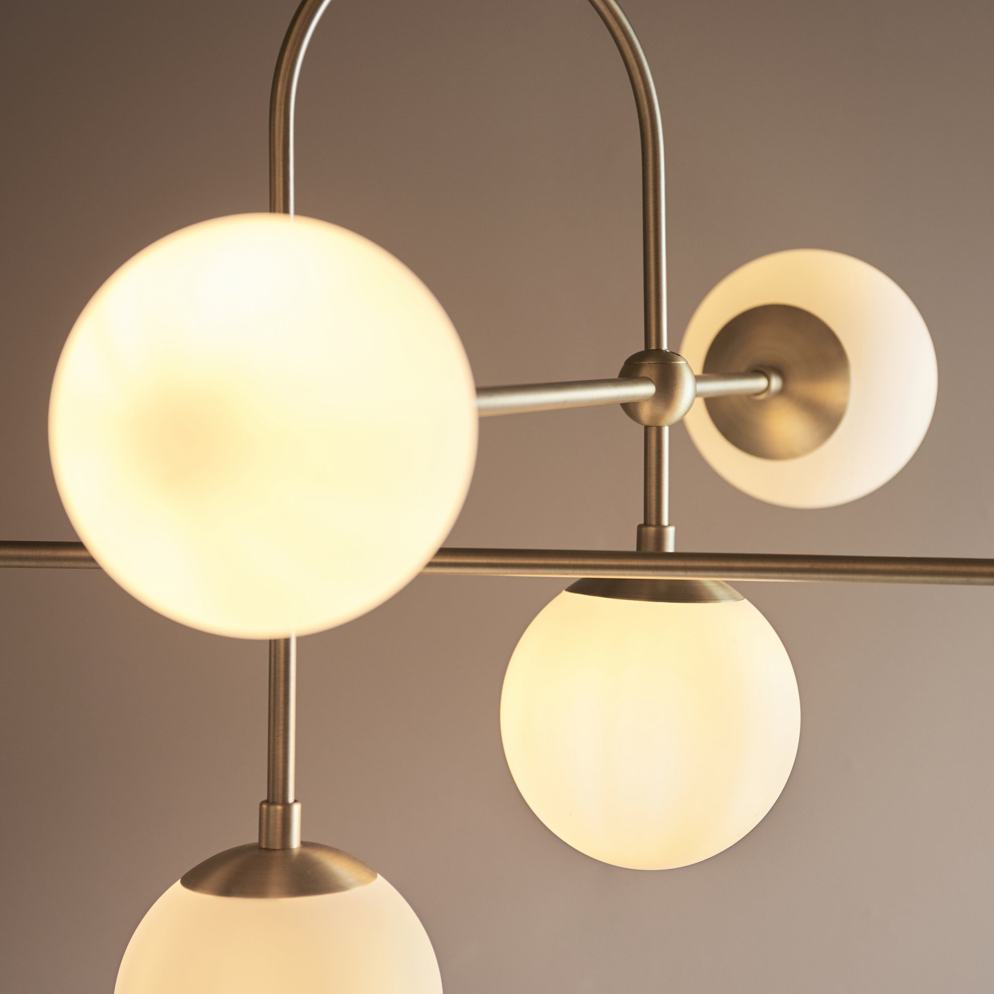 Utopia Sphere 6 Light Semi Flush Fitting - Antique Brass - 86cm Diameter