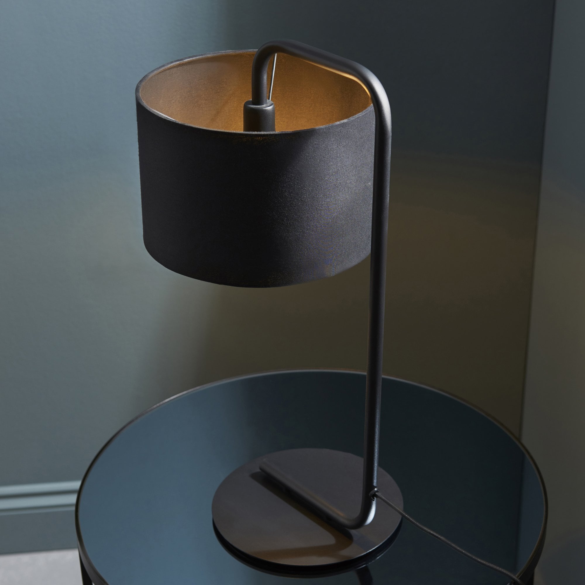 Utopia The Modern Table Lamp - Satin Black With Black Shade