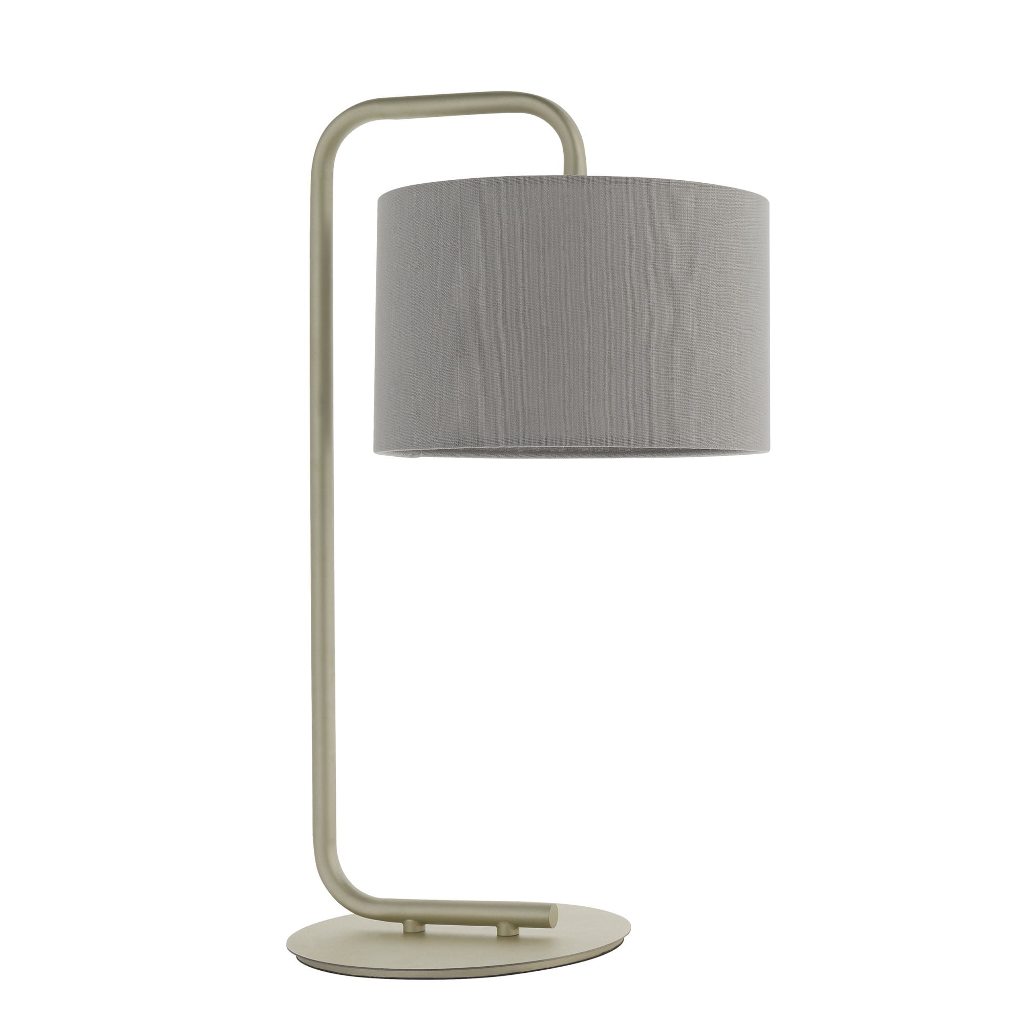 Utopia The Modern Table Lamp - Satin Champagne With Slate Grey Shade