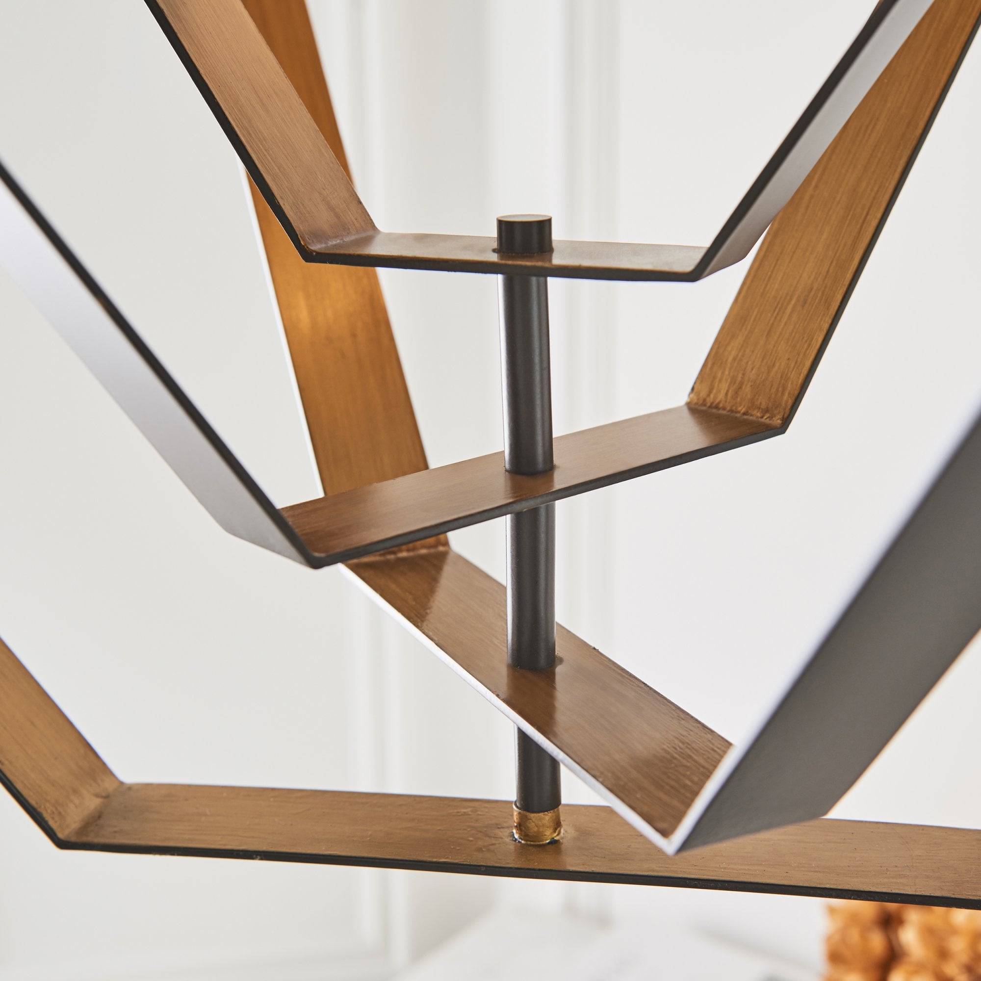 Utopia Octagon 4 Light Pendant - Aged Bronze And Antique Gold - 64cm Diameter