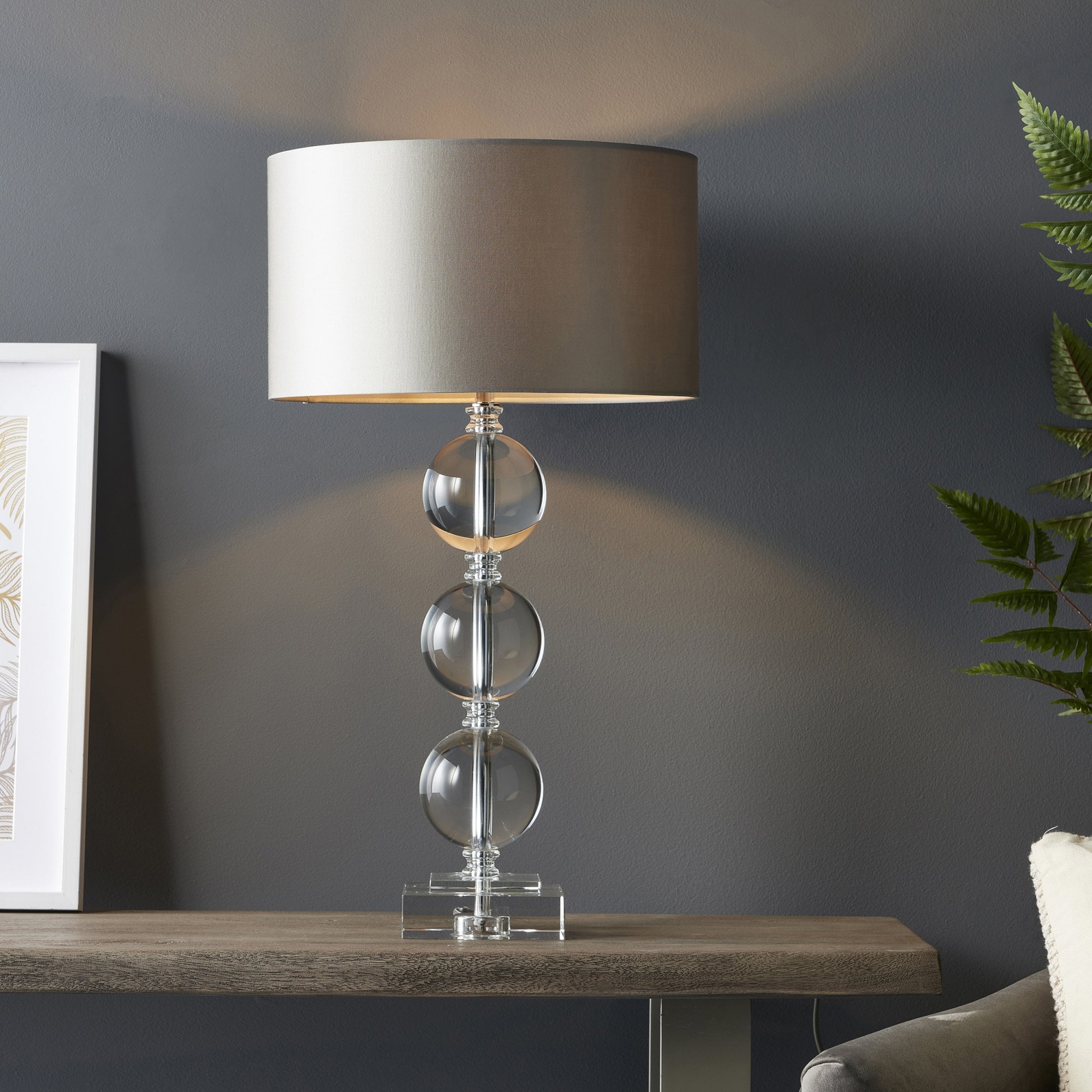 Utopia Neptune Table Lamp - Clear Crystal - Base Only - 56cm Tall