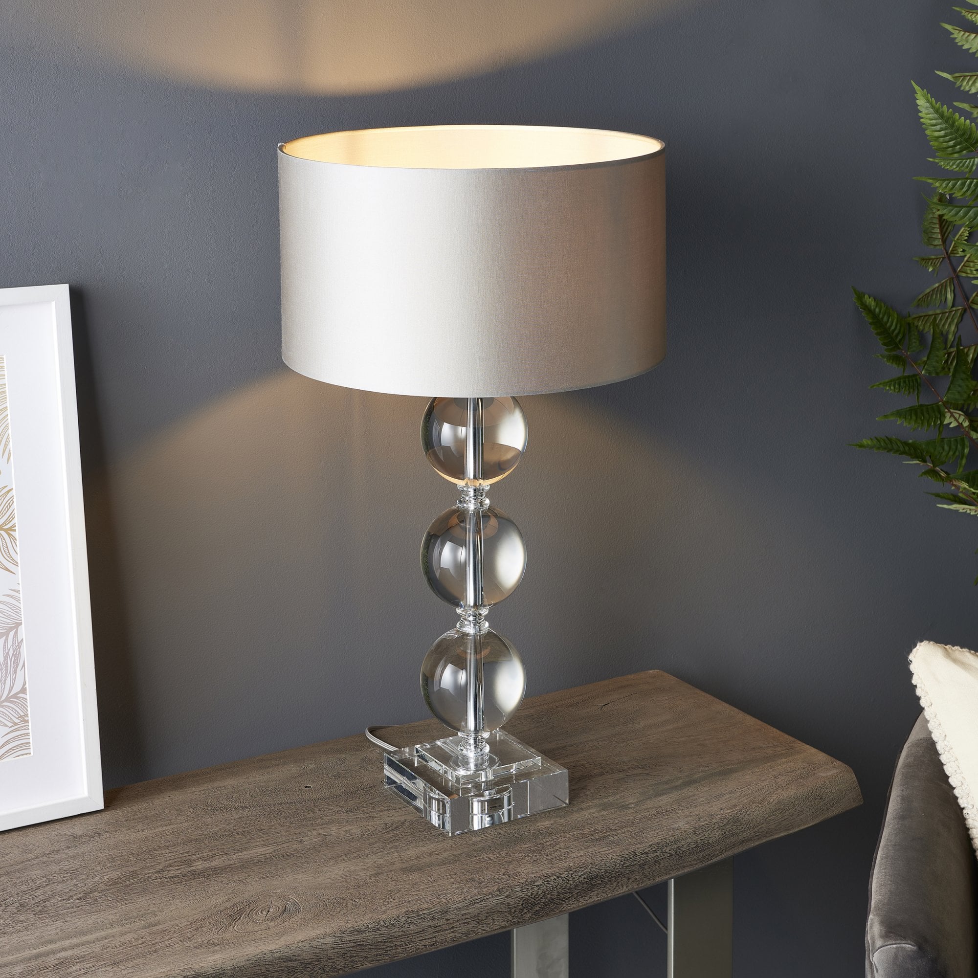 Utopia Neptune Table Lamp - Clear Crystal - Base Only - 56cm Tall
