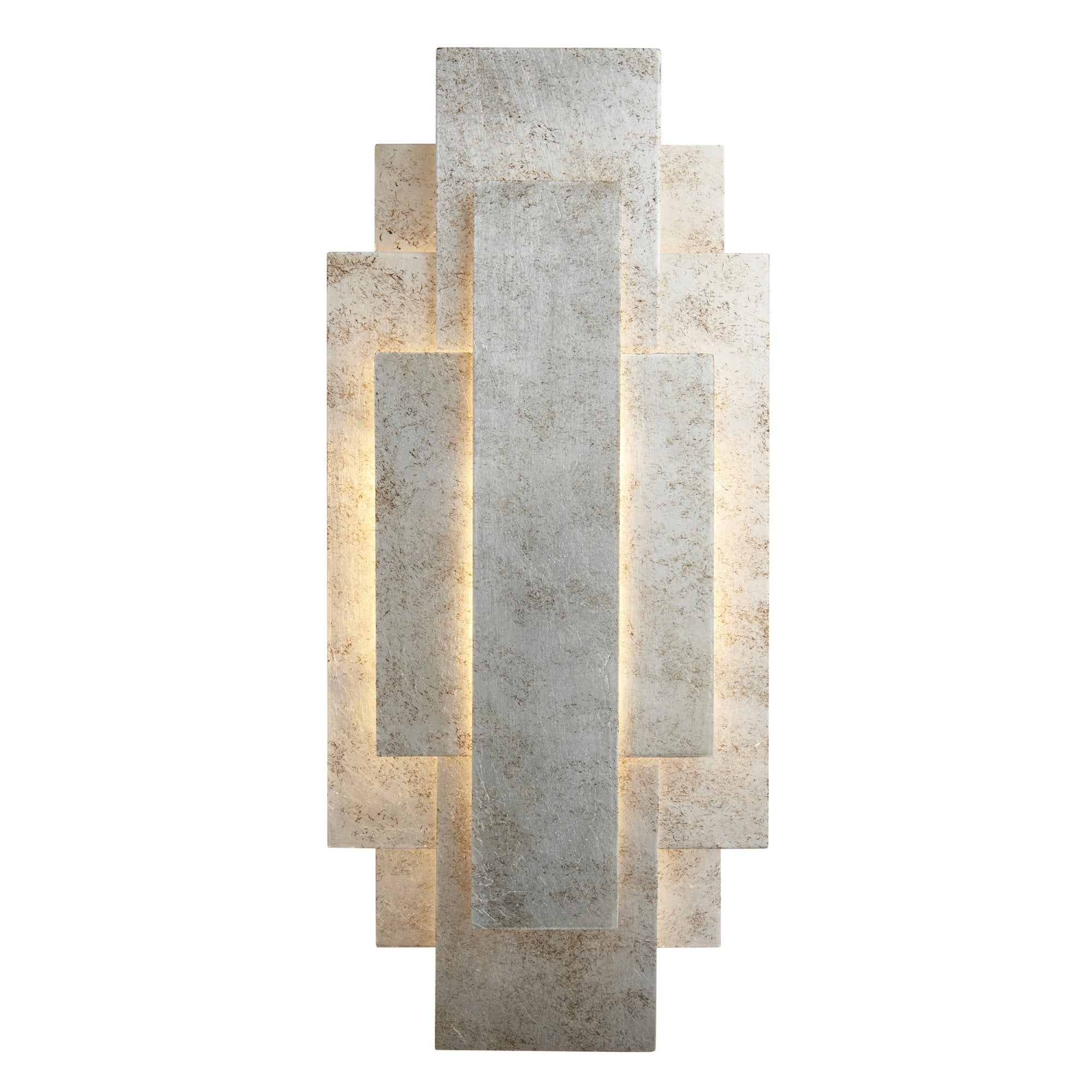 Utopia Overlay 2 Light Wall Light - Antique Silver Leaf