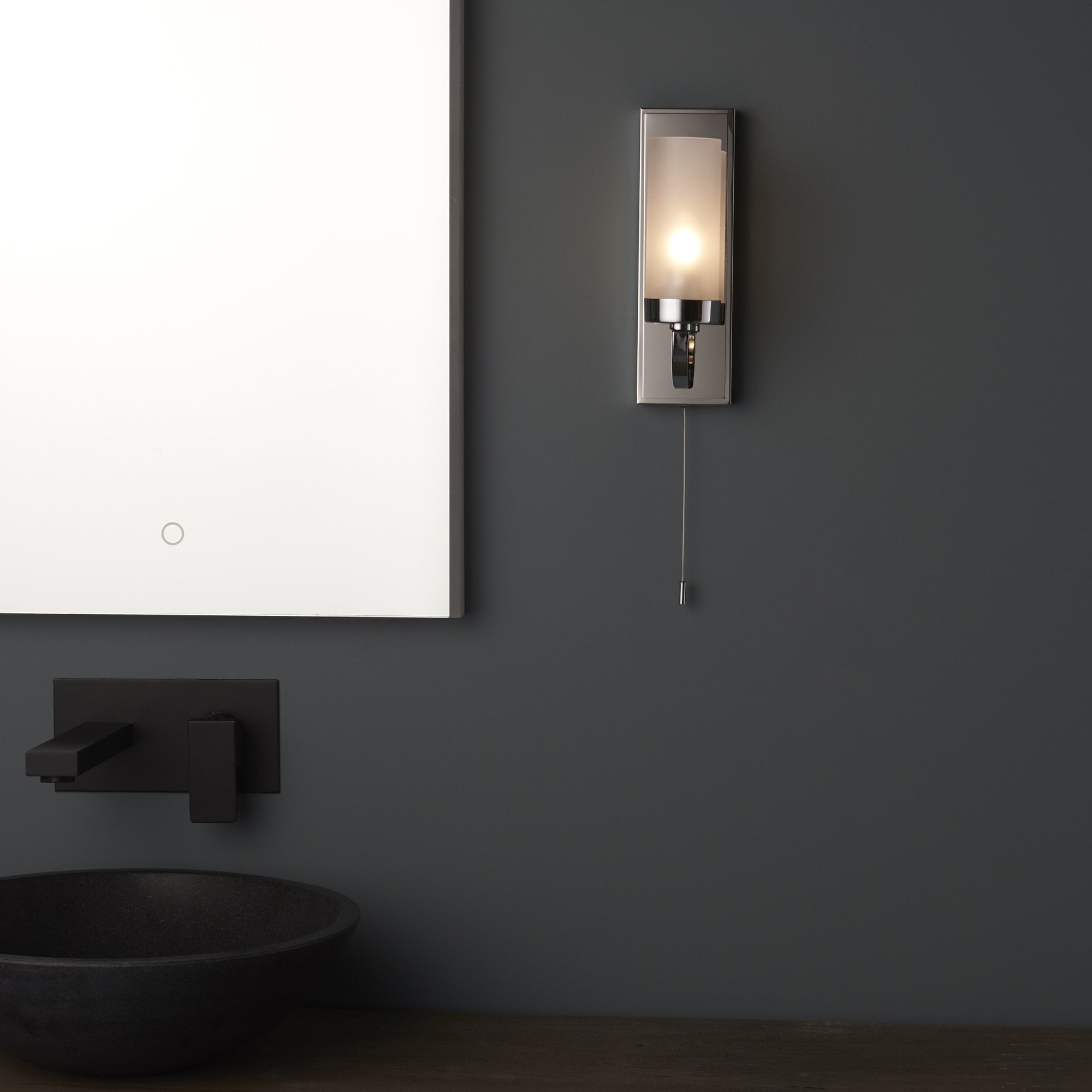 Endon Edrea IP44 Bathroom Light - Chrome With Frosted Glass Shade