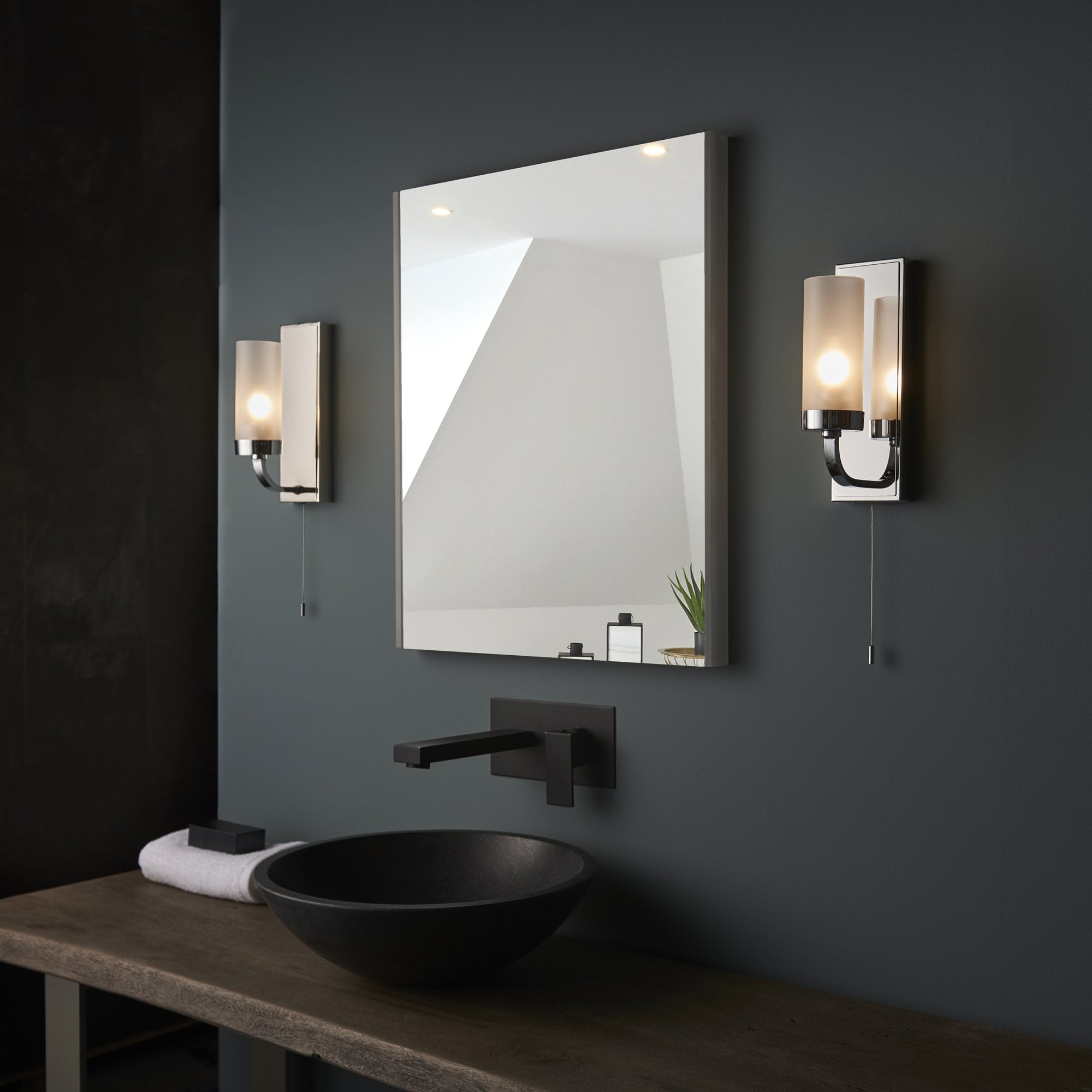 Endon Edrea IP44 Bathroom Light - Chrome With Frosted Glass Shade