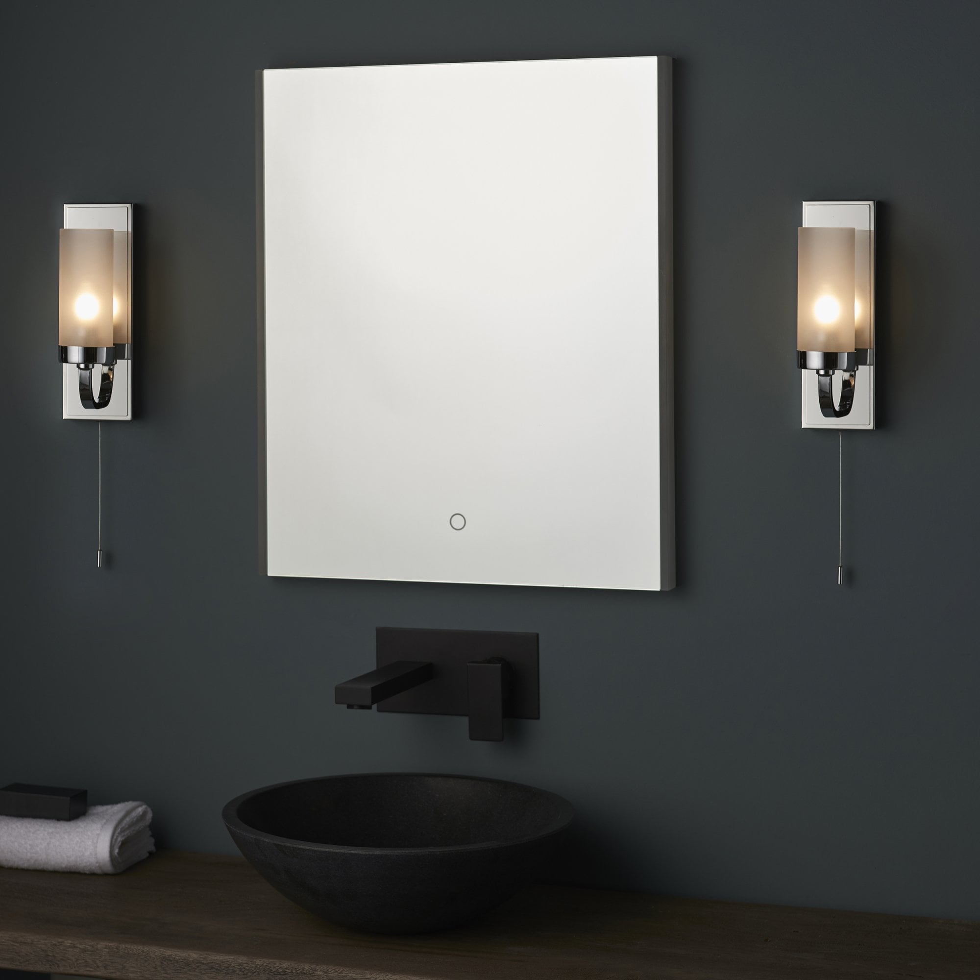 Endon Edrea IP44 Bathroom Light - Chrome With Frosted Glass Shade
