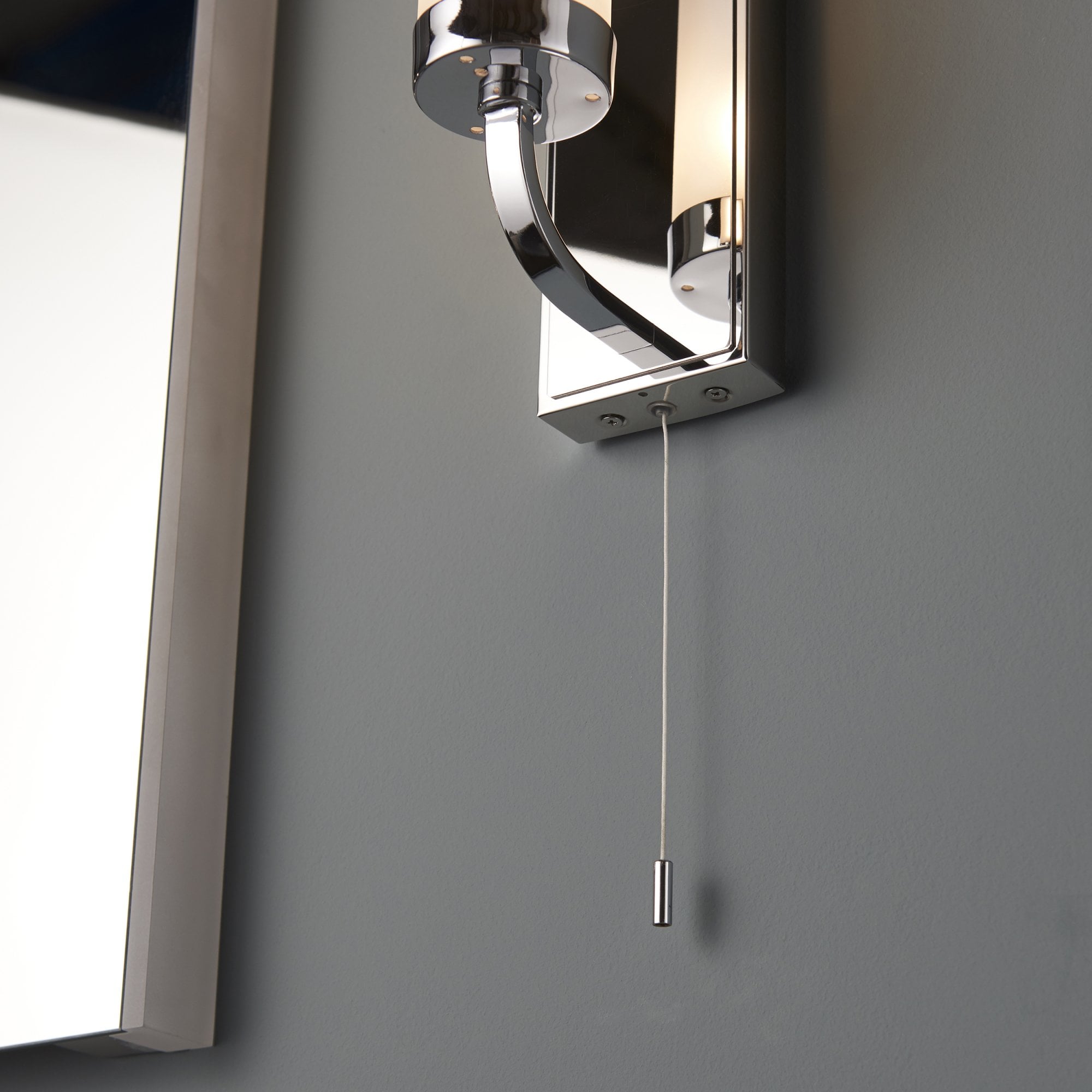 Endon Edrea IP44 Bathroom Light - Chrome With Frosted Glass Shade