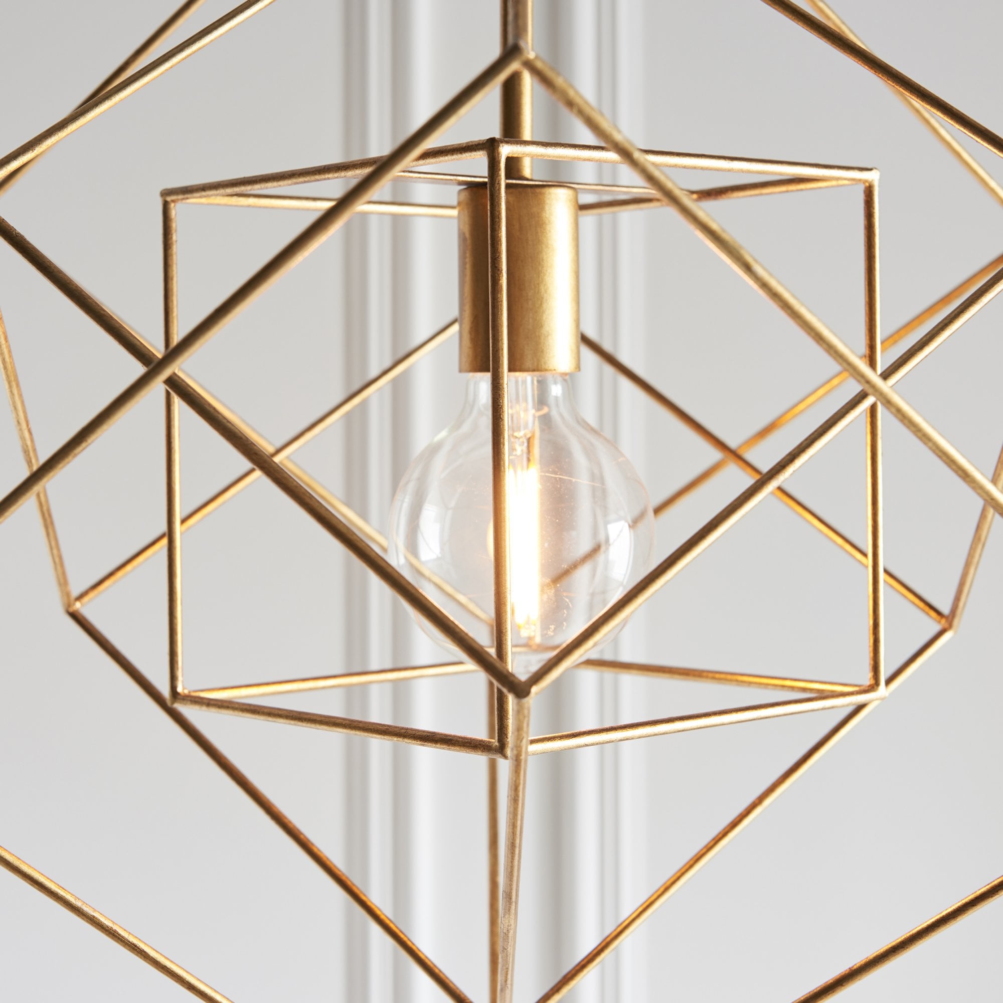 Utopia Frame Single Medium Pendant - Antique Gold - 50cm Diameter