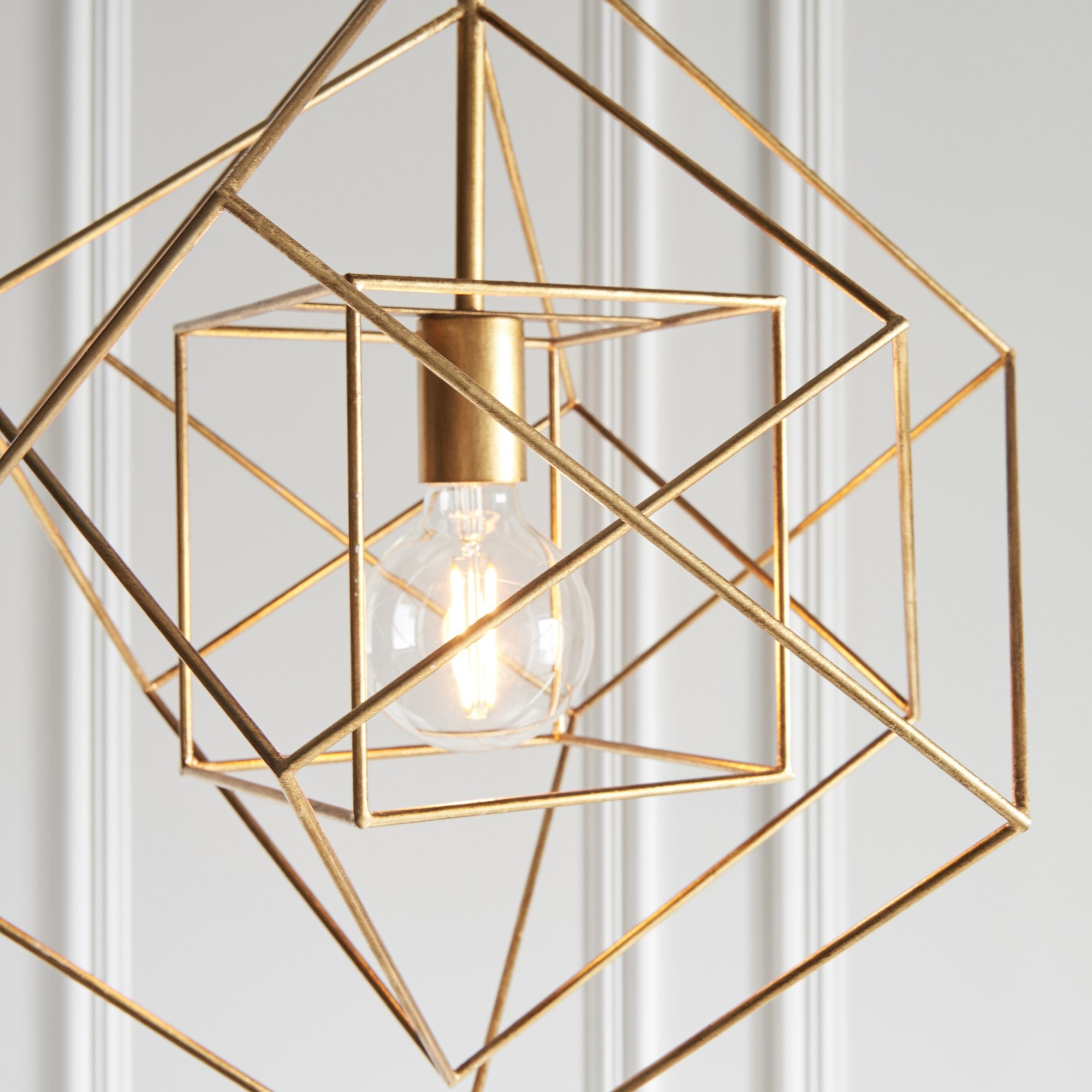 Utopia Frame Single Medium Pendant - Antique Gold - 50cm Diameter
