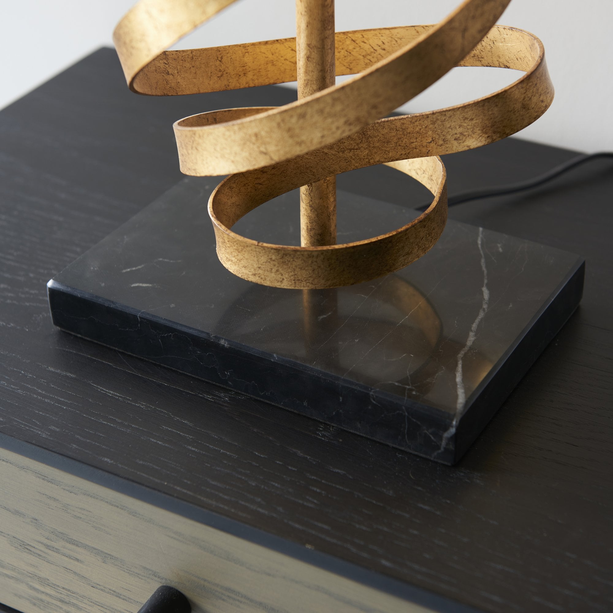 Utopia Swirl Table Lamp - Gold And Ivory Shade