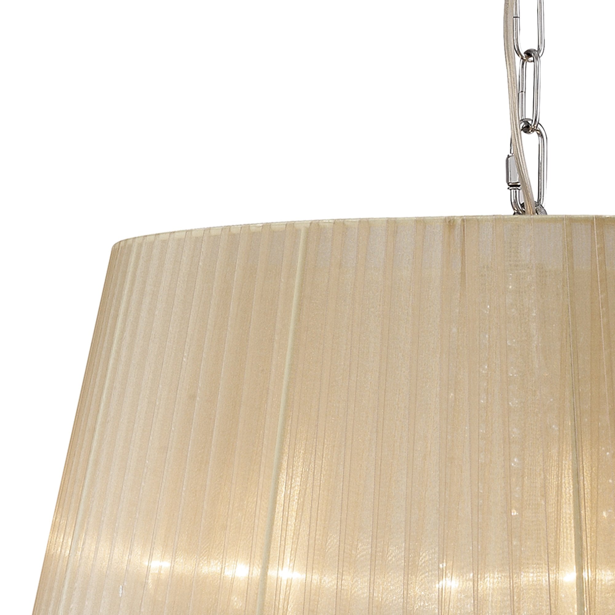 Diyas IL30045 Olivia Pendant With Soft Bronze Shade 5 Light Polished Chrome/Crystal