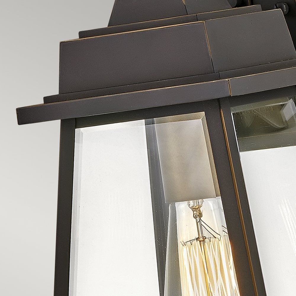 Hinkley Bainbridge Single Light Medium Wall Lantern - Oil Rubbed Bronze & Heritage Brass