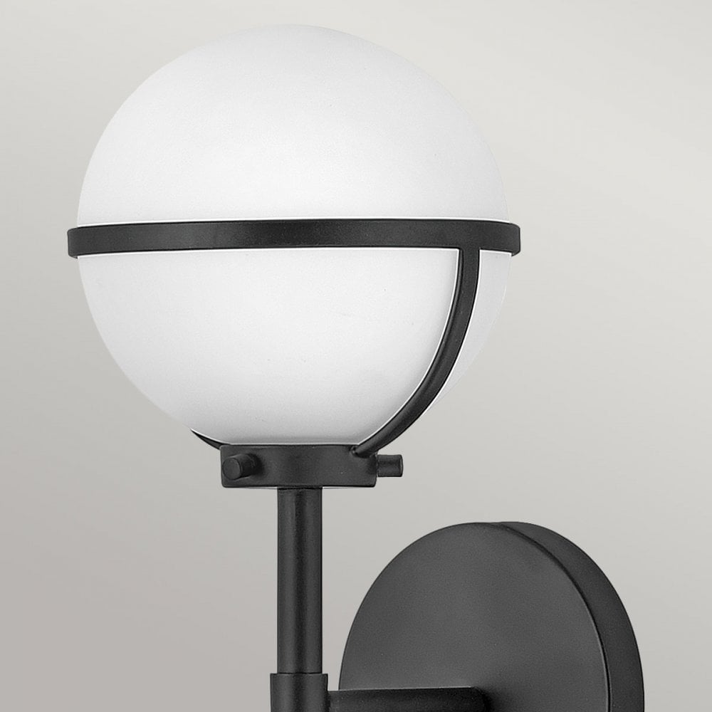 Hinkley Hollis Single Wall Light - Opal - Black