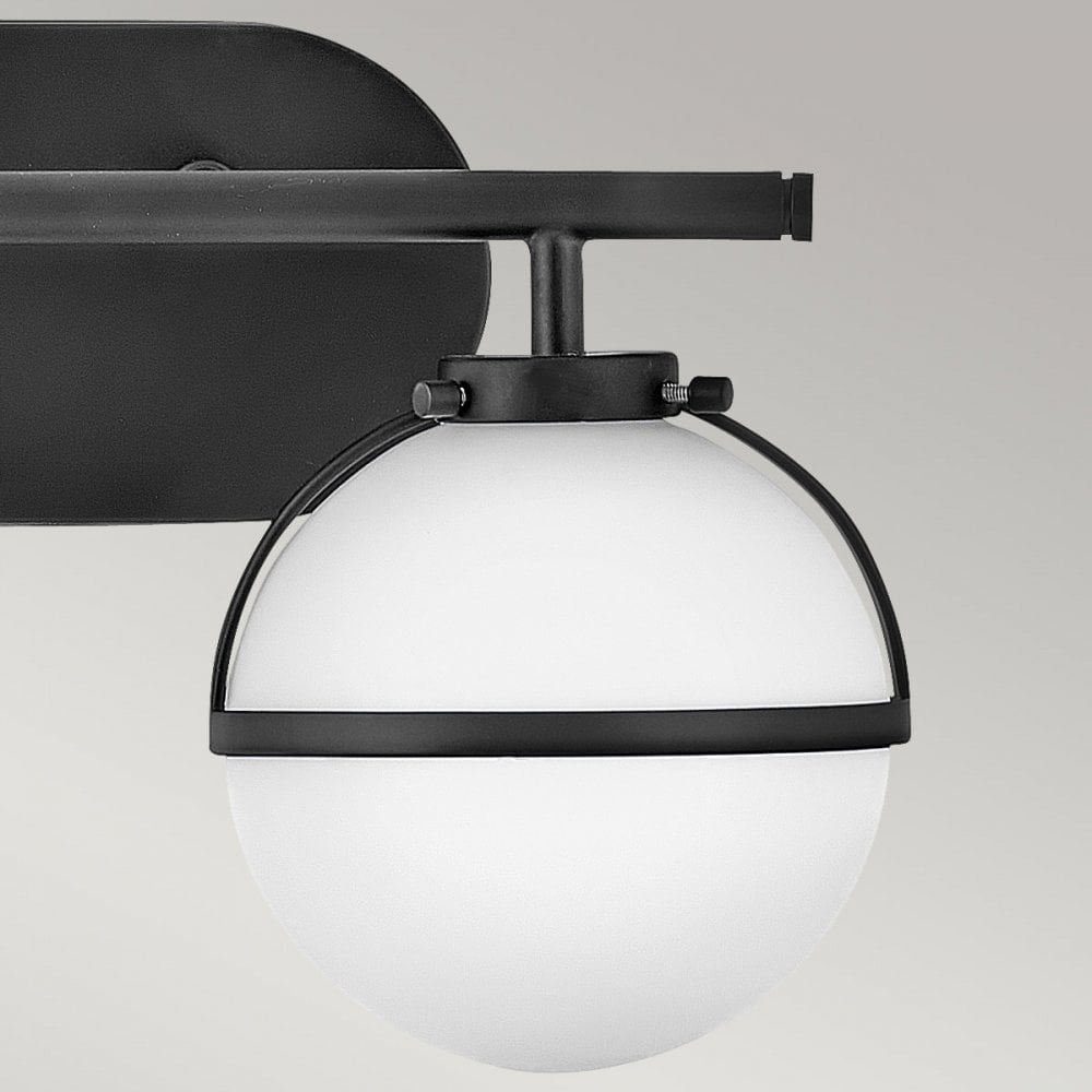 Hinkley Hollis 2 Light Wall Light - Opal - Black