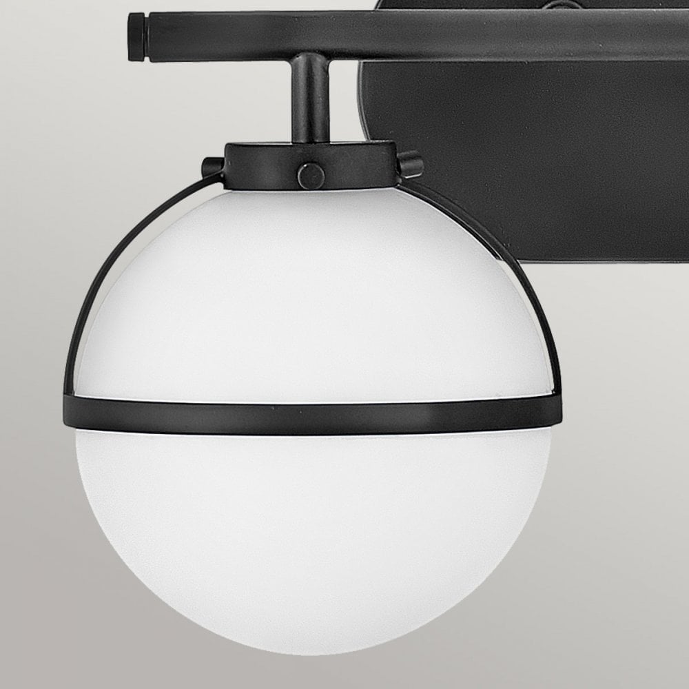 Hinkley Hollis 2 Light Wall Light - Opal - Black