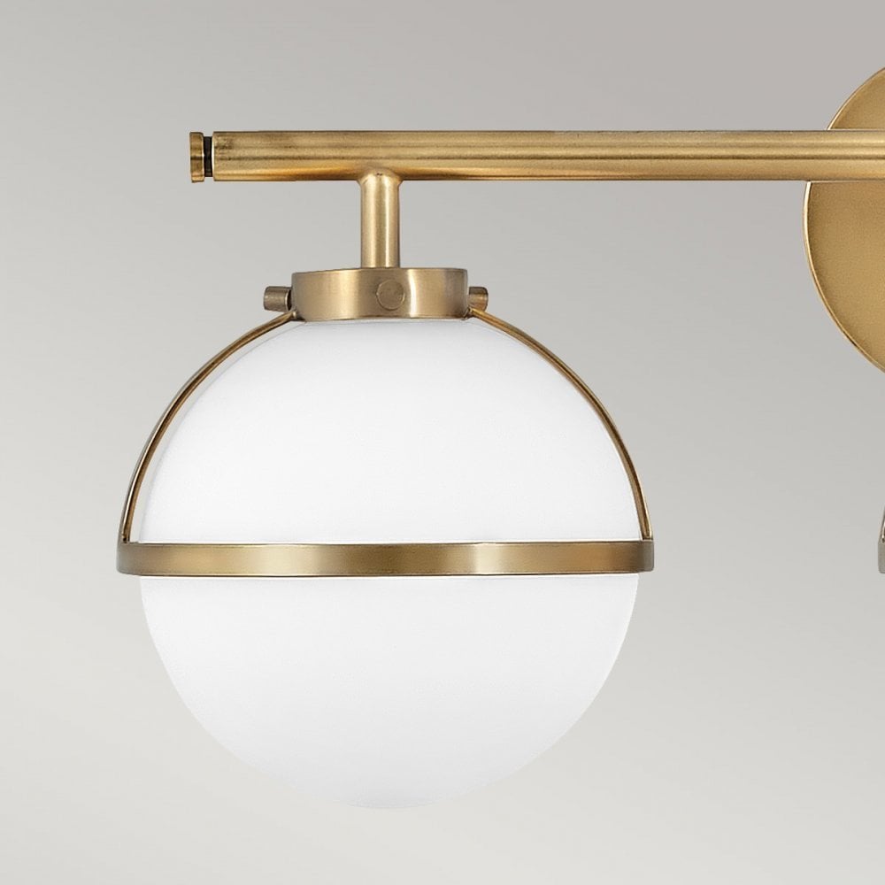 Hinkley Hollis 3 Light Wall Light - Opal - Heritage Brass