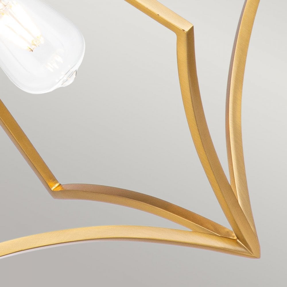 Feiss Nico Single Medium Pendant - Burnished Brass