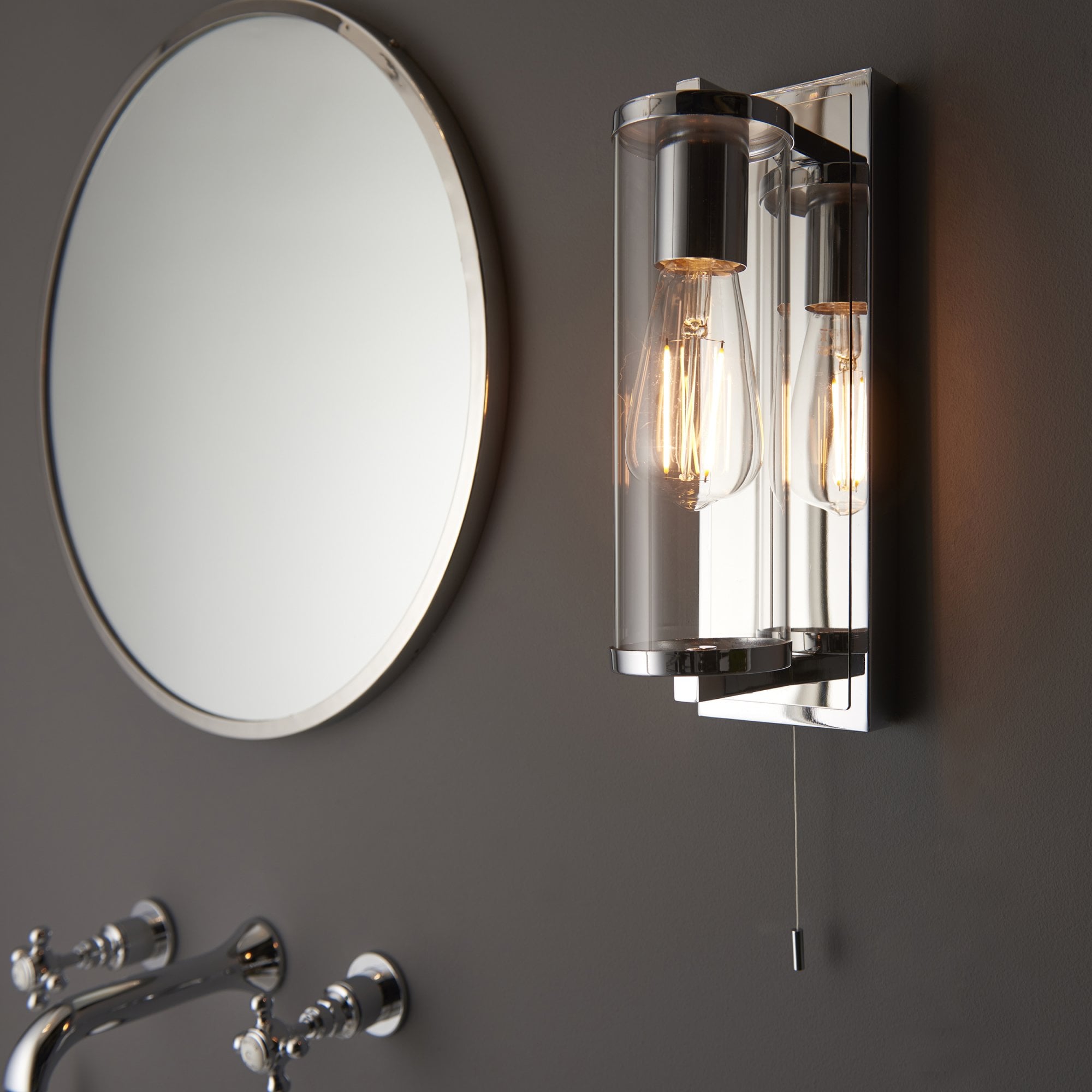 Utopia Tube Wall Light - IP44 - Chrome