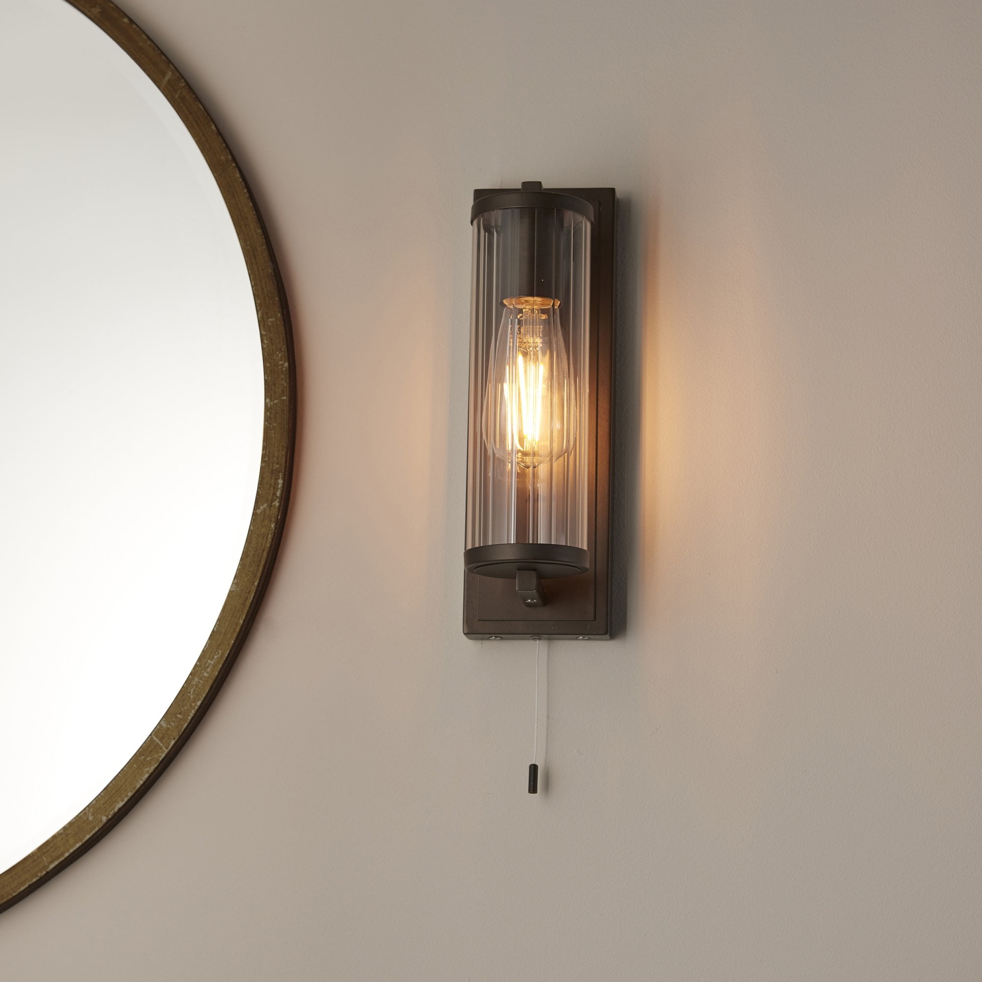 Utopia Tube Wall Light - IP44 - Dark Bronze