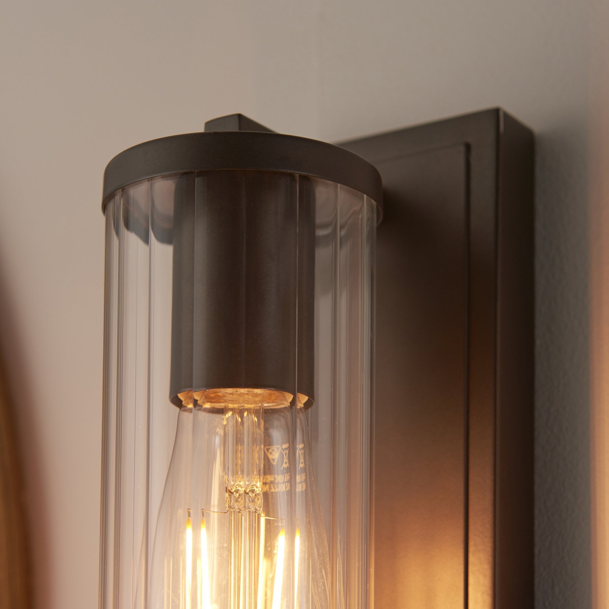 Utopia Tube Wall Light - IP44 - Dark Bronze
