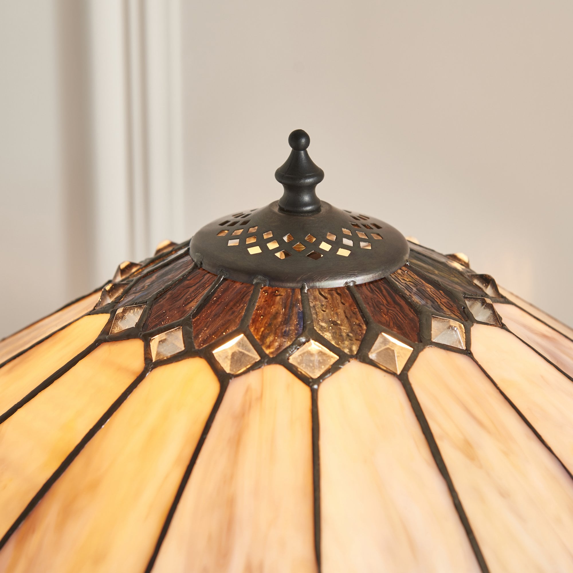 Interiors 1900 Brooklyn Medium Table Lamp - Tiffany Glass