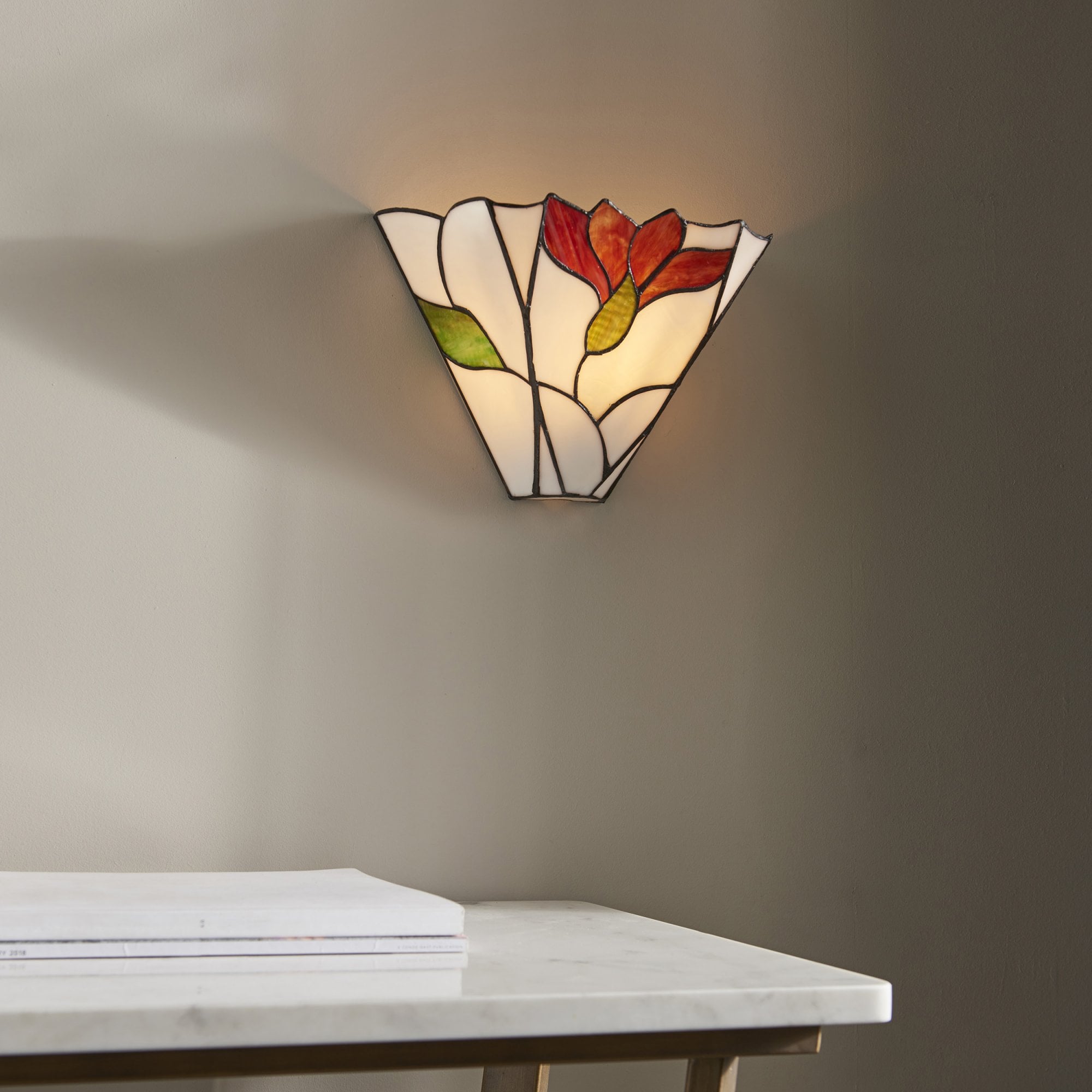 Interiors 1900 Botanica Single Wall Fitting - Tiffany Glass
