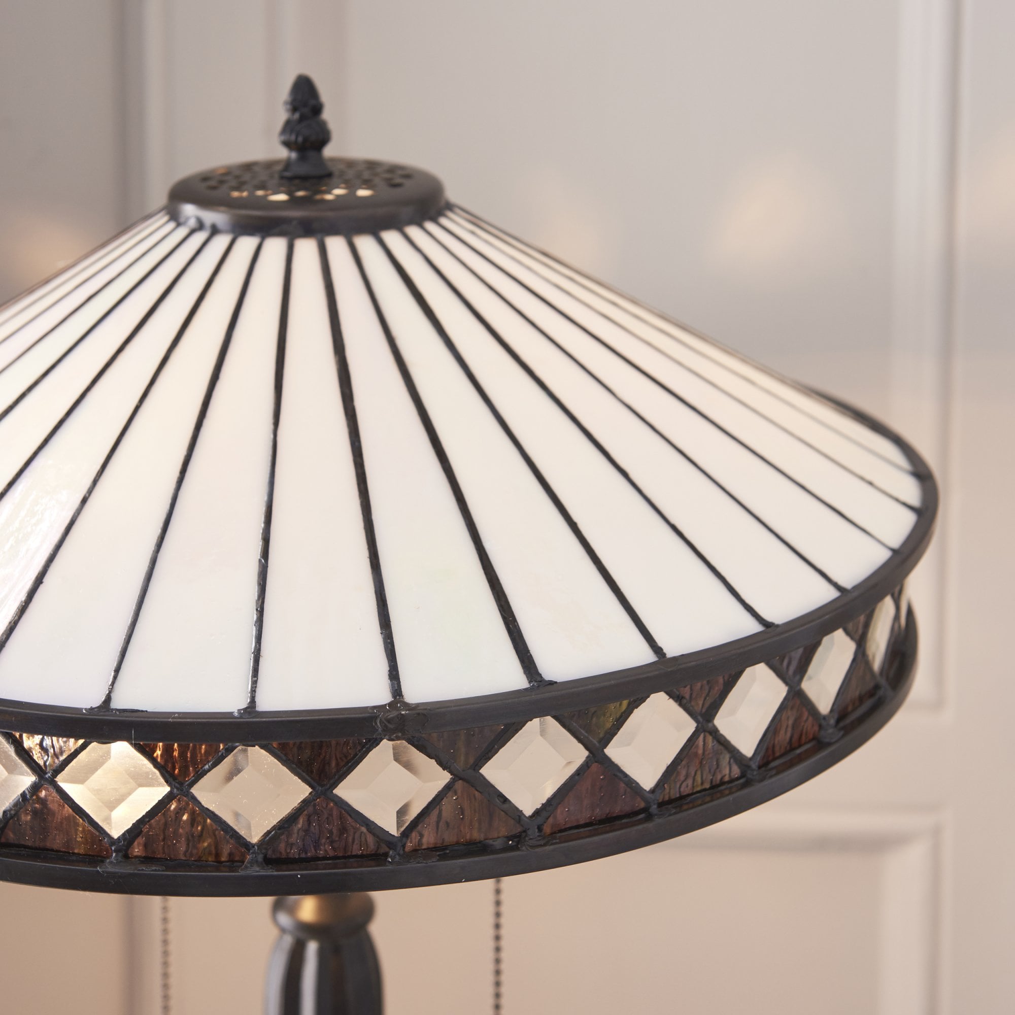 Interiors 1900 Fargo Medium Table Lamp - Tiffany Glass