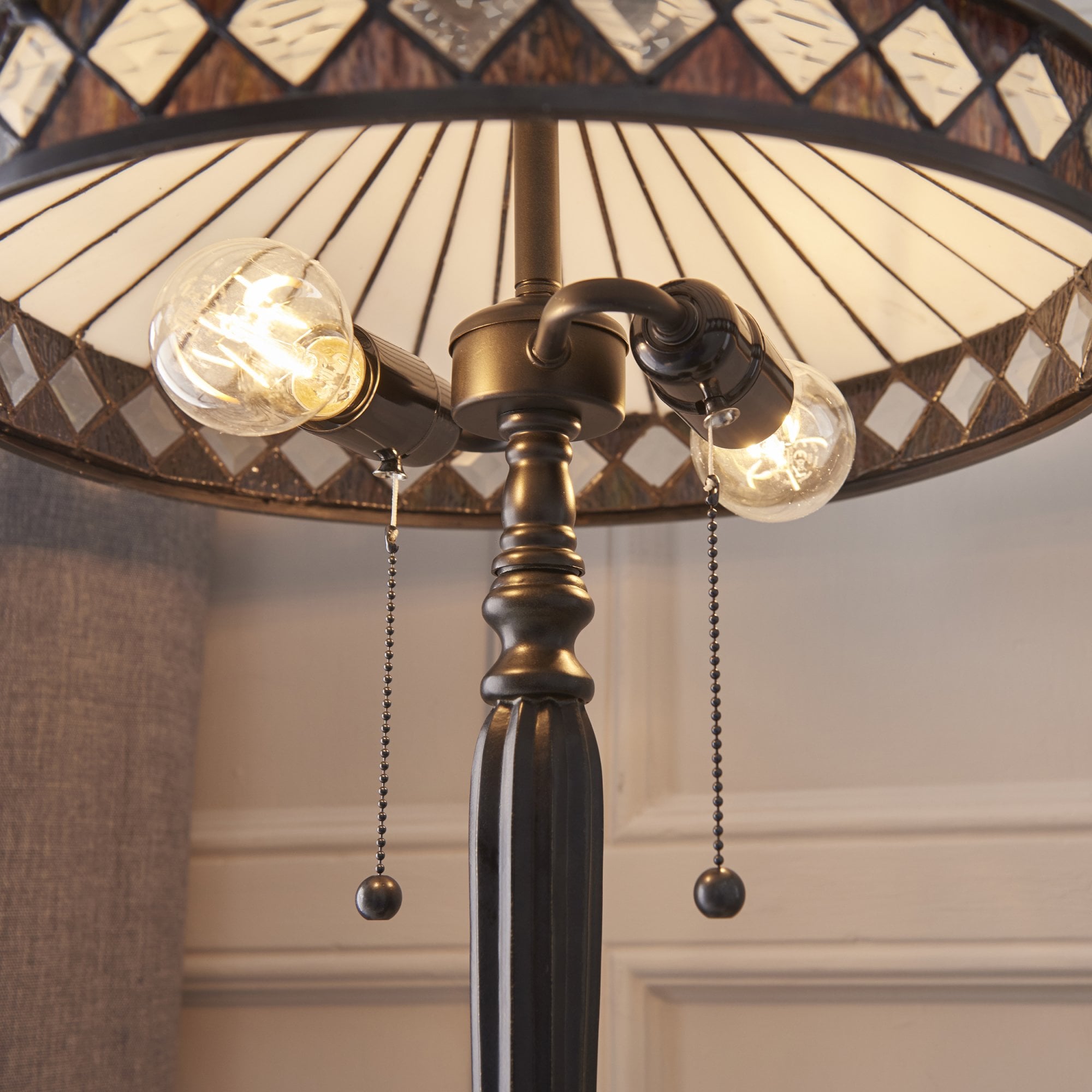 Interiors 1900 Fargo Medium Table Lamp - Tiffany Glass