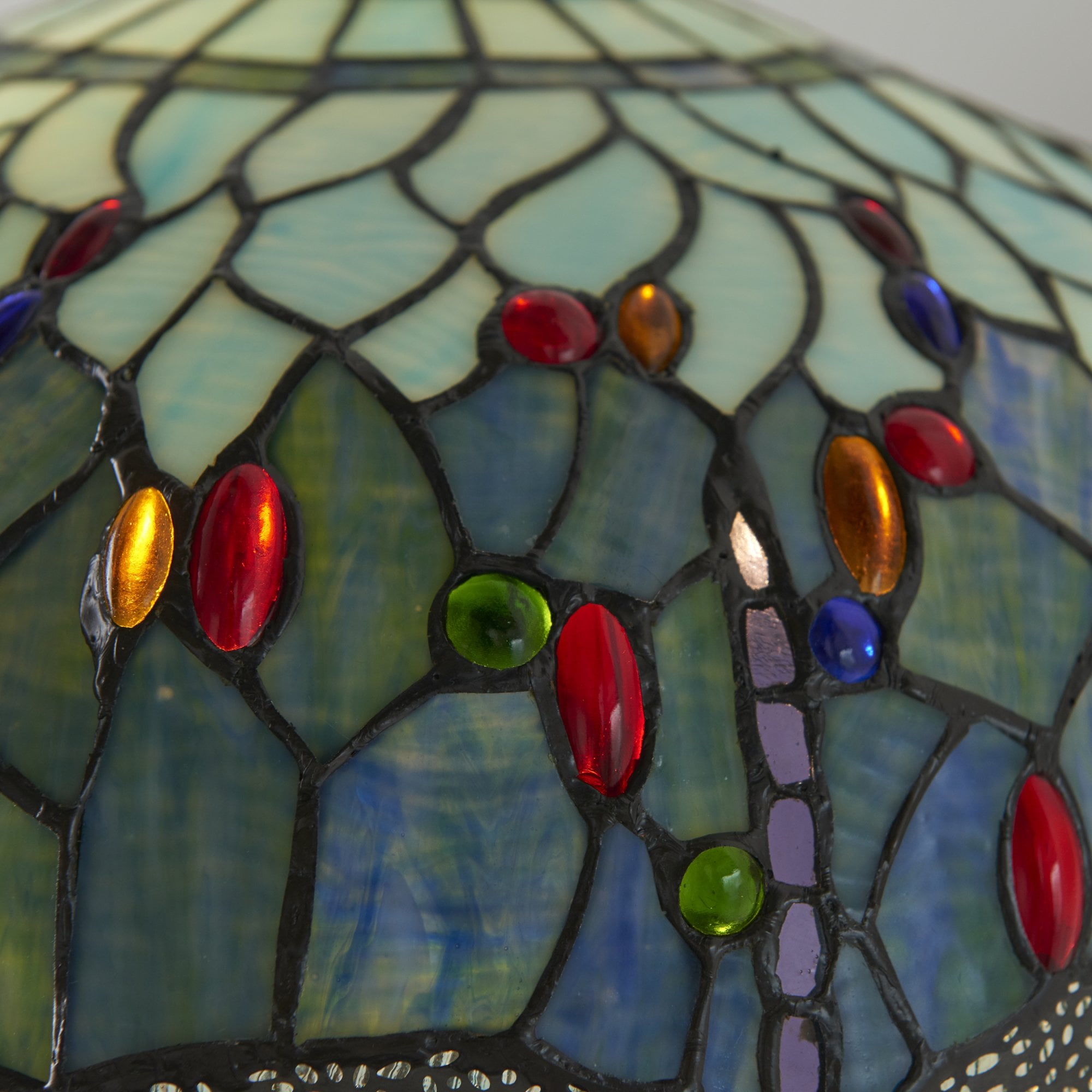 Interiors 1900 Dragonfly Blue Floor Lamp - Tiffany Glass