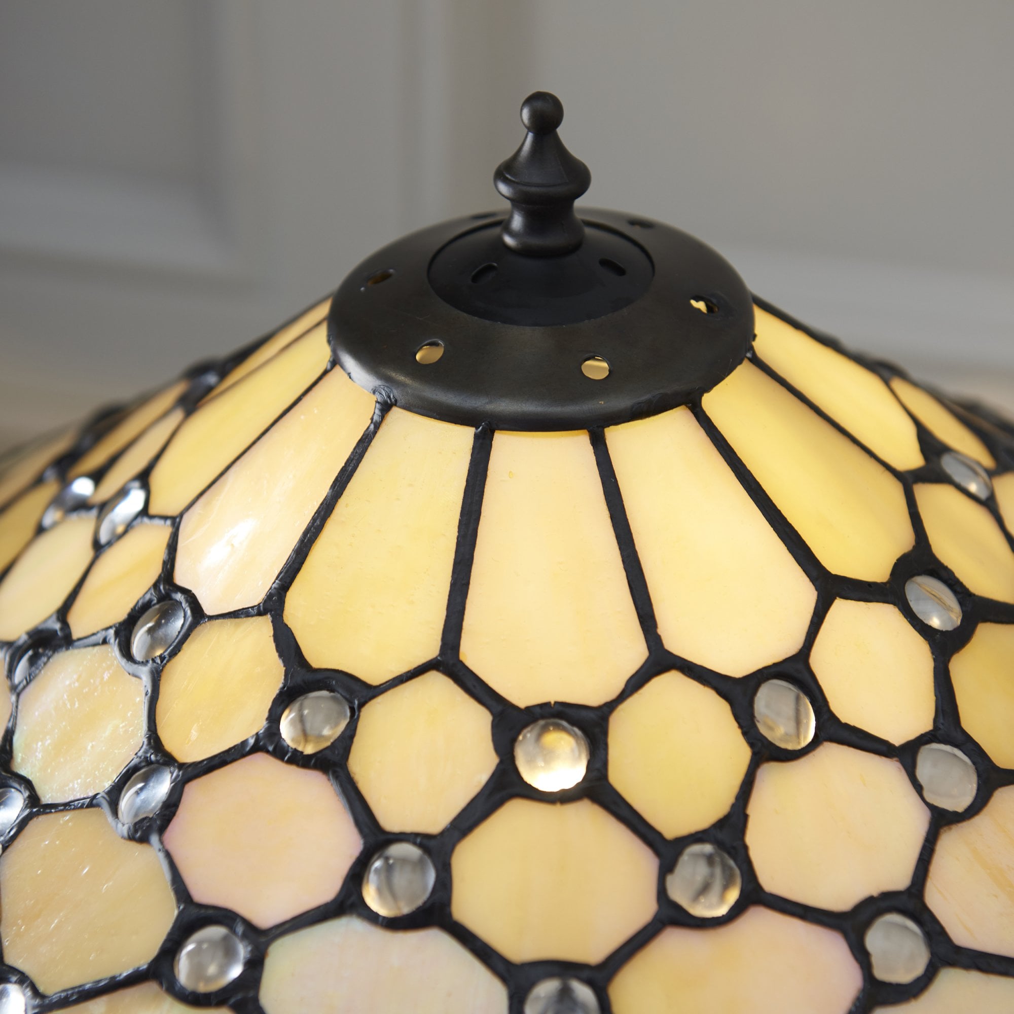 Interiors 1900 Pearl Medium Table Lamp - Tiffany Glass