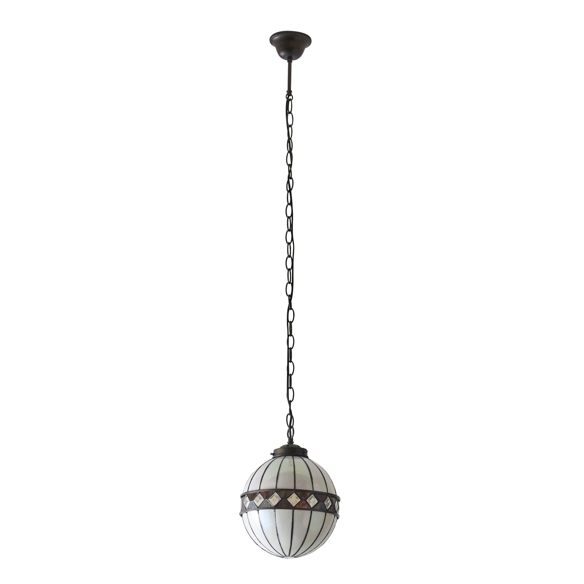 Interiors 1900 Fargo Small Globe Single Pendant - Tiffany Glass
