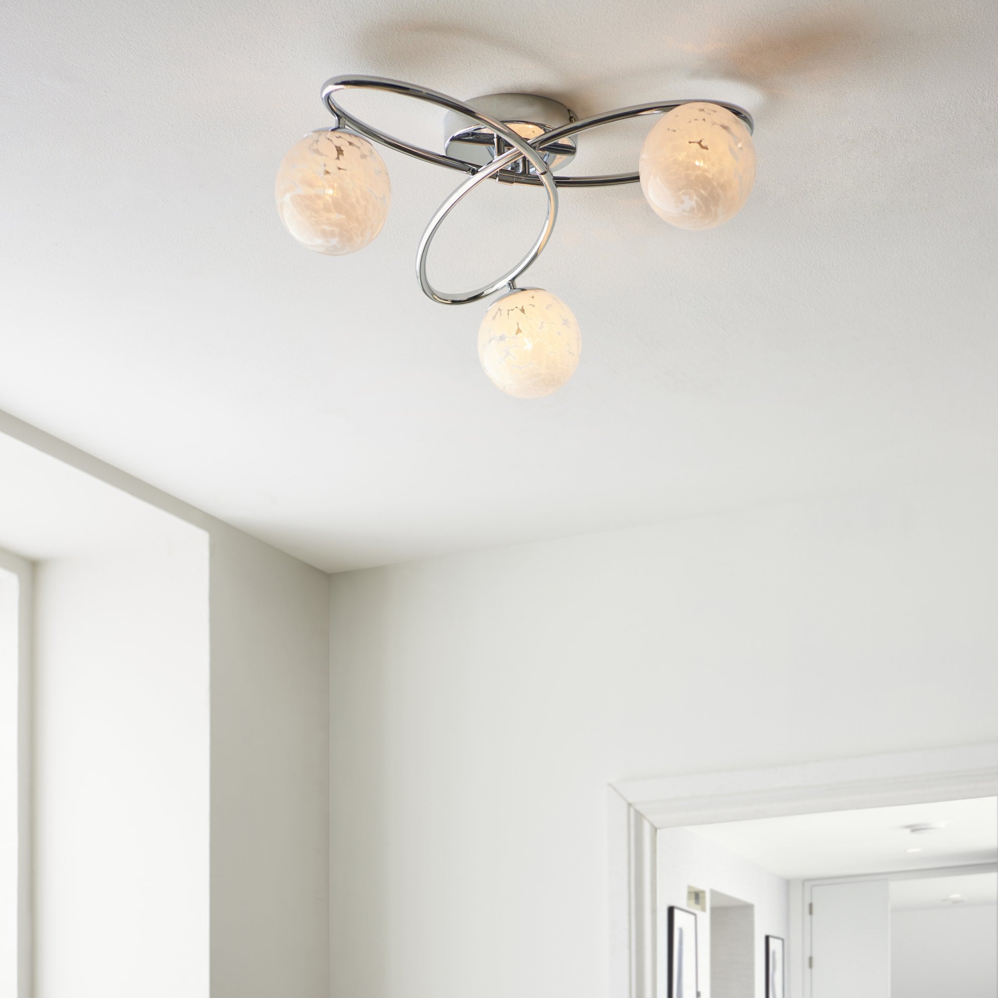 Endon Maye 3 Light Semi-Flush - Polished Chrome