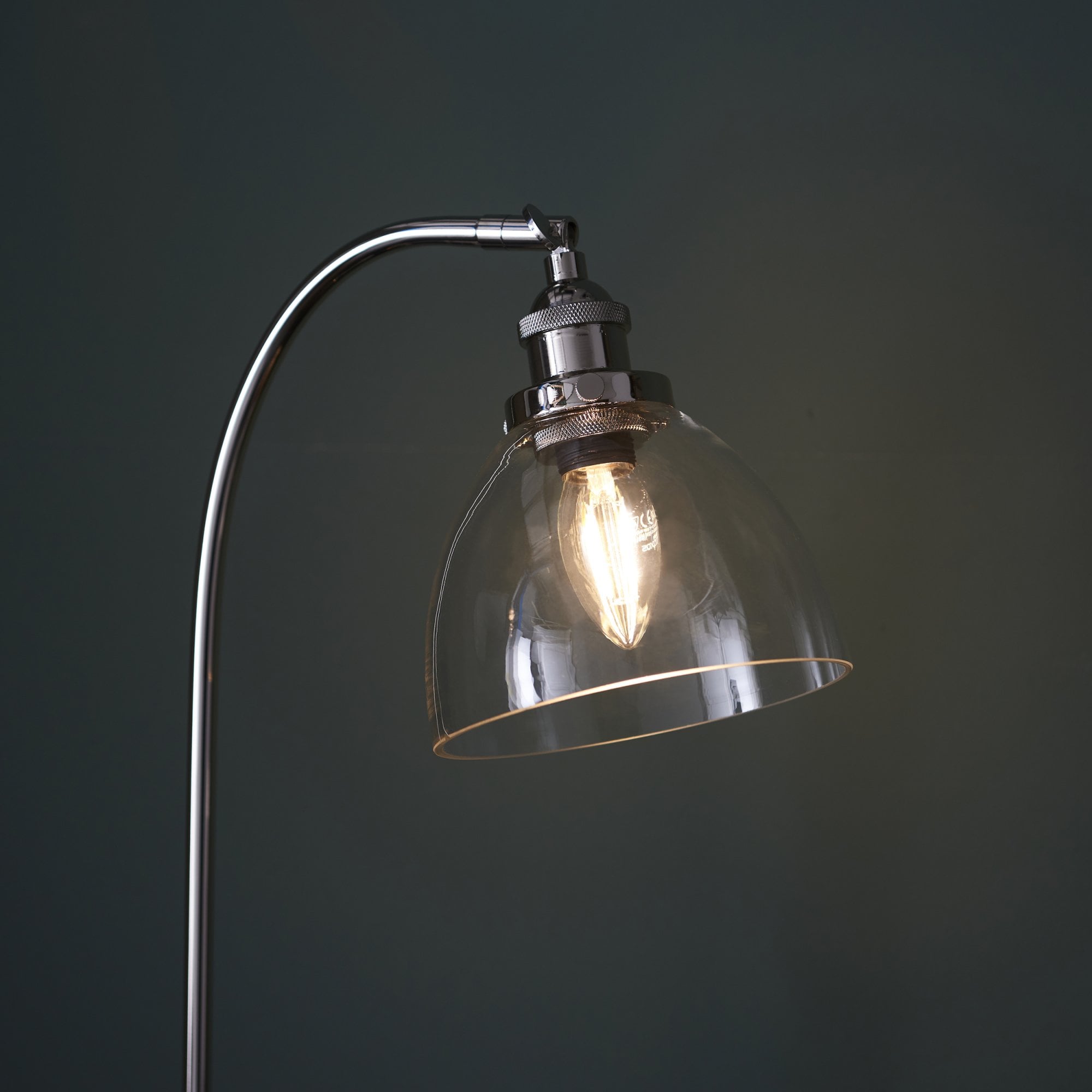 Endon Hansen Single Light Table Lamp - Bright Nickel