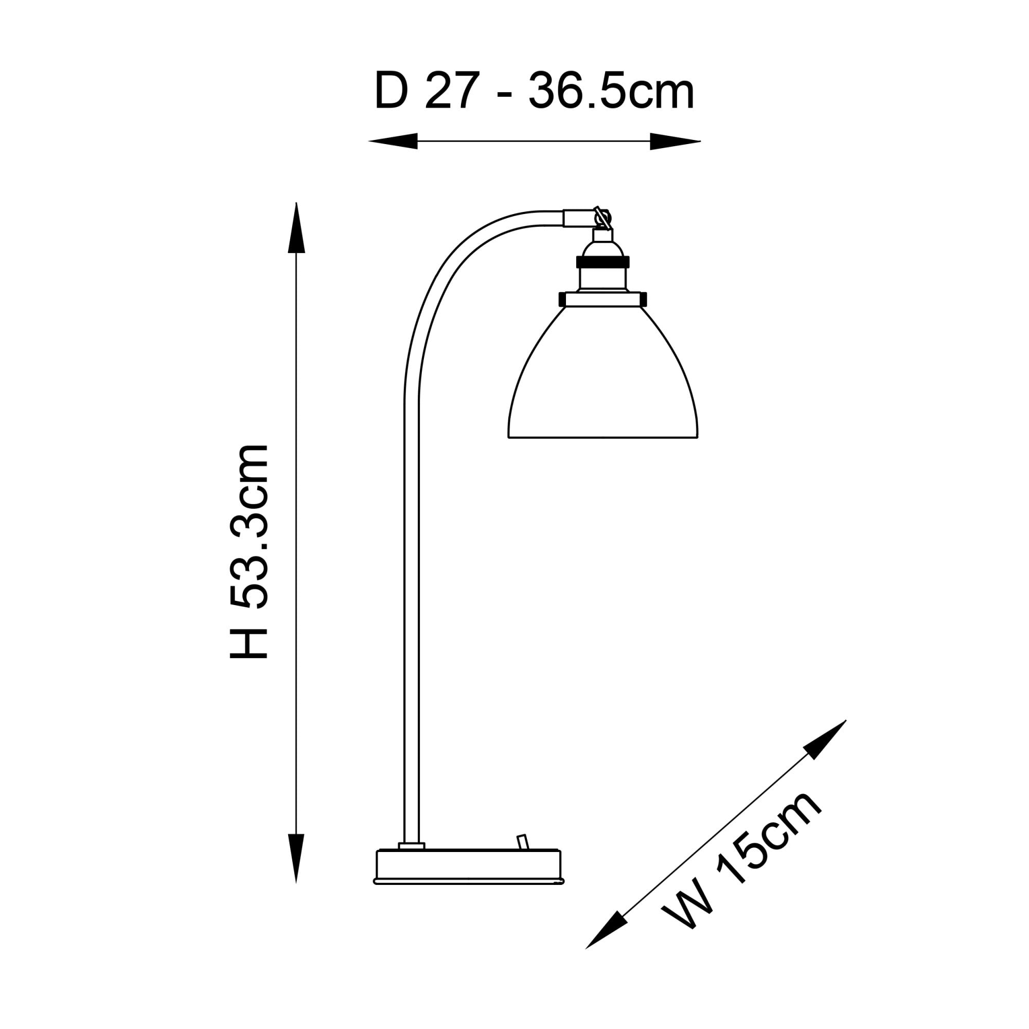 Endon Hansen Single Light Table Lamp - Bright Nickel
