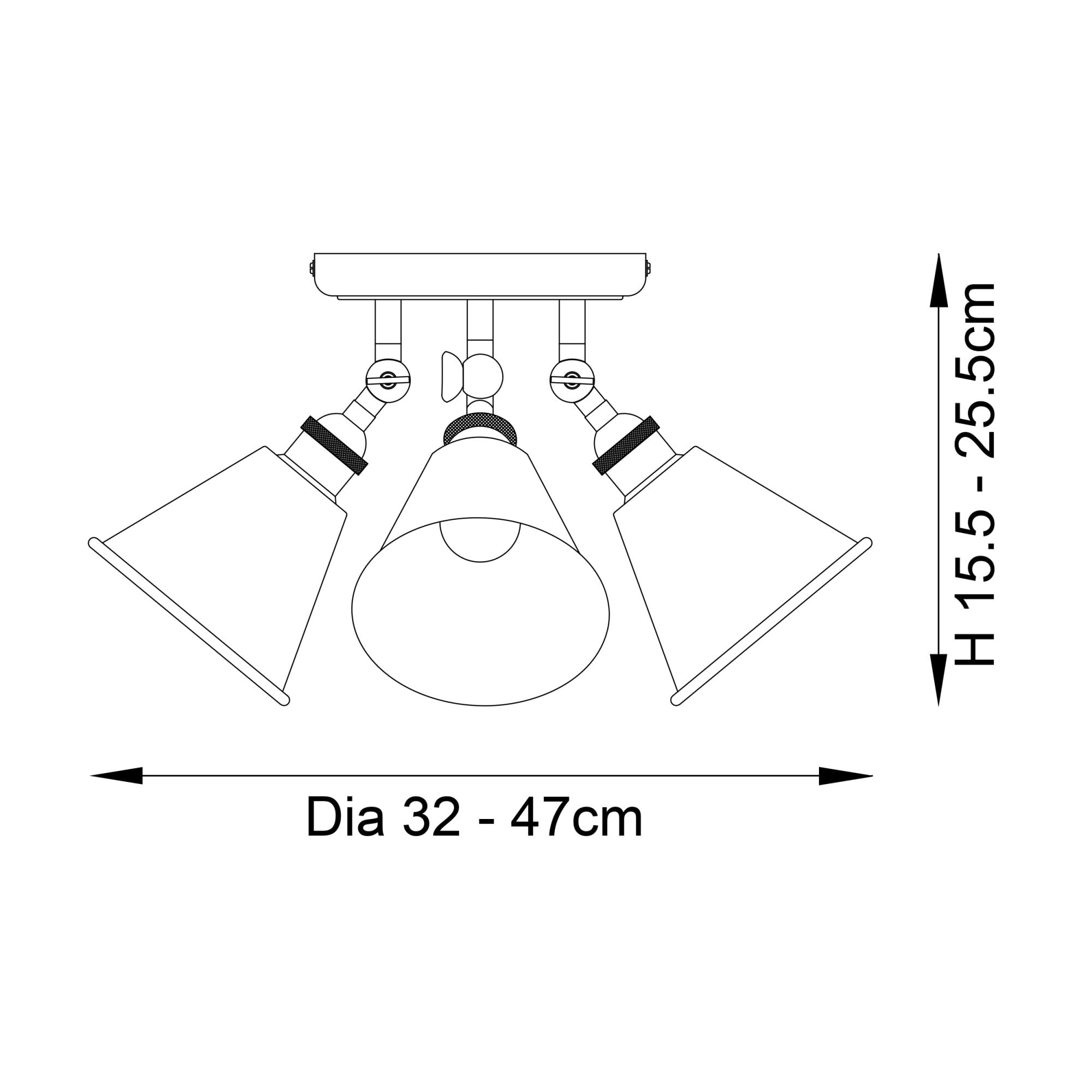 Endon Hal 3 Light Spotlight - Bright Nickel & Satin White