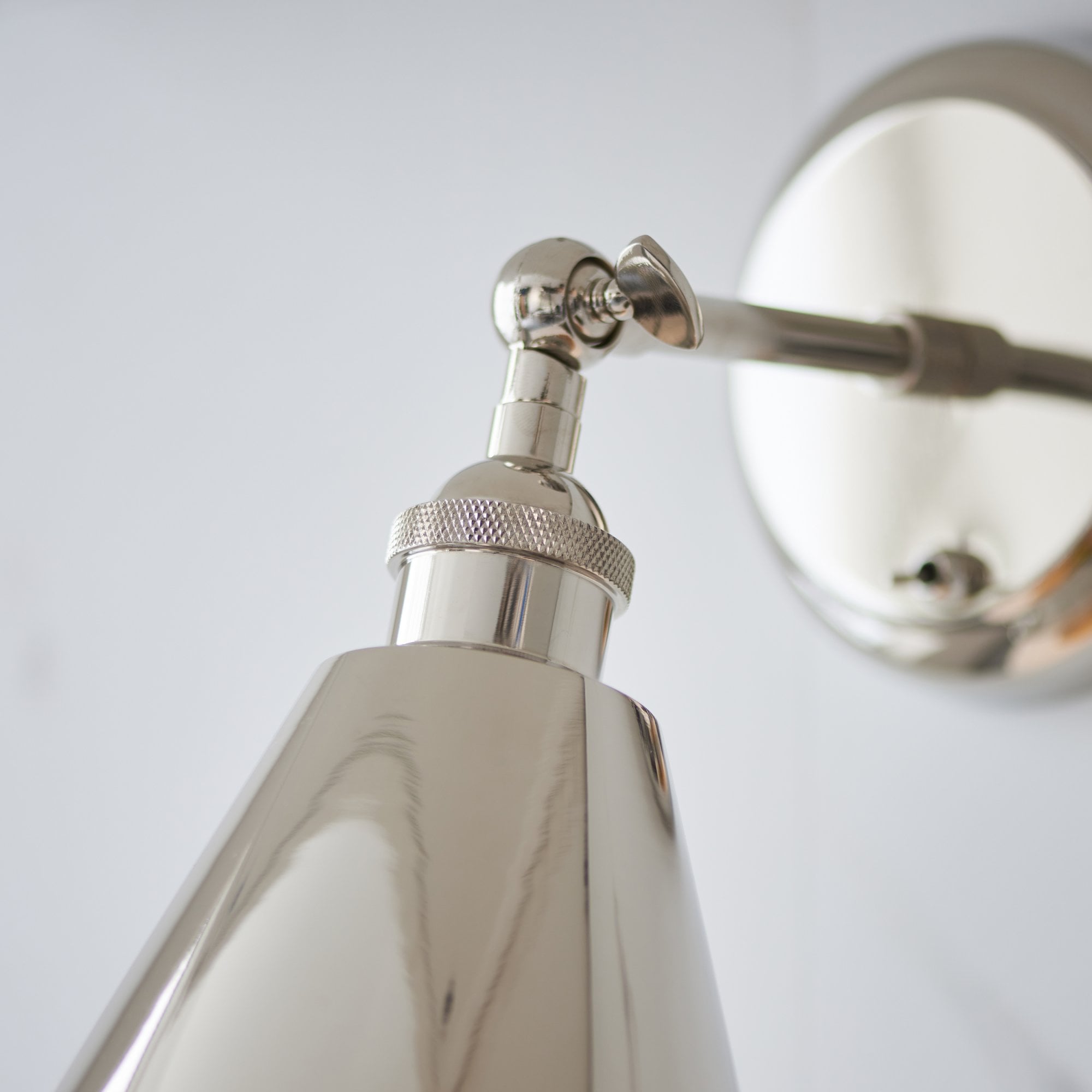 Endon Hal Single Wall Light - Bright Nickel & Satin White