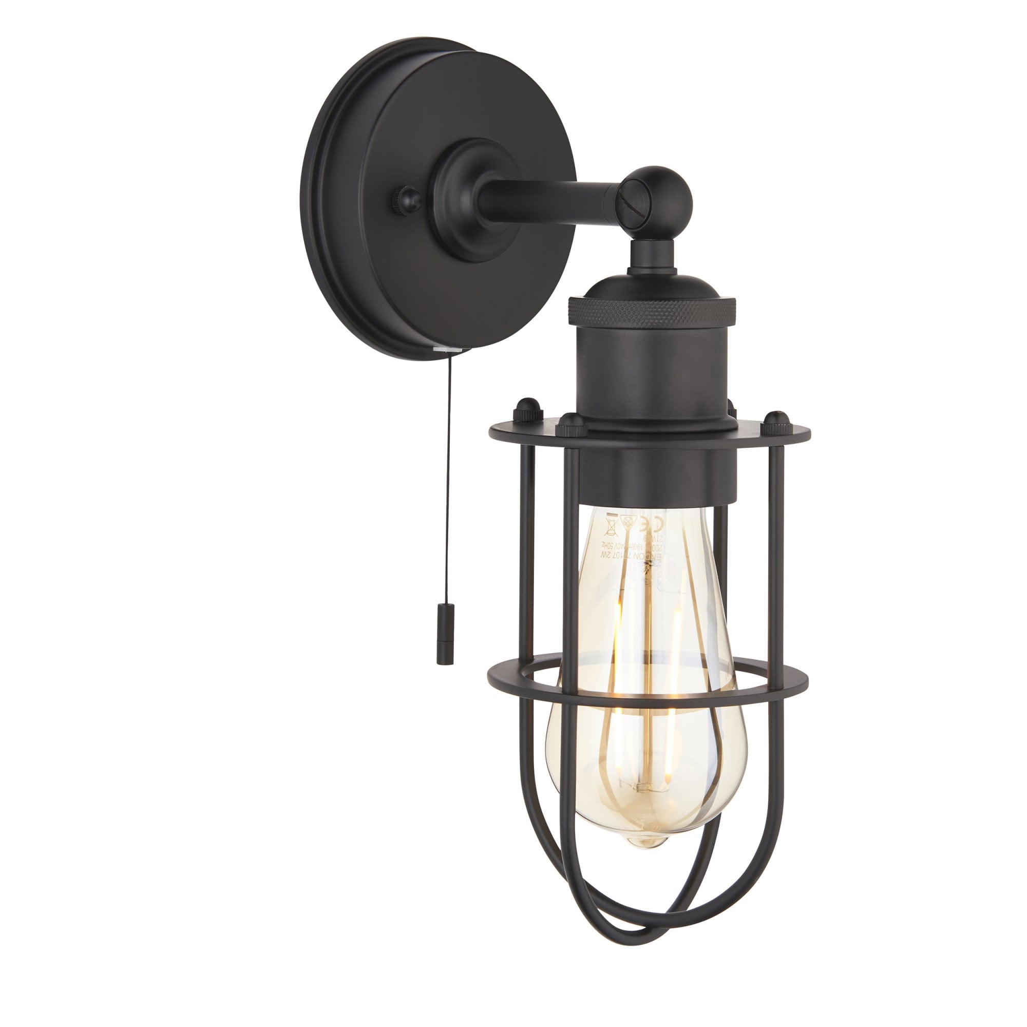 Utopia Aviary Single Wall Light - Matt Black