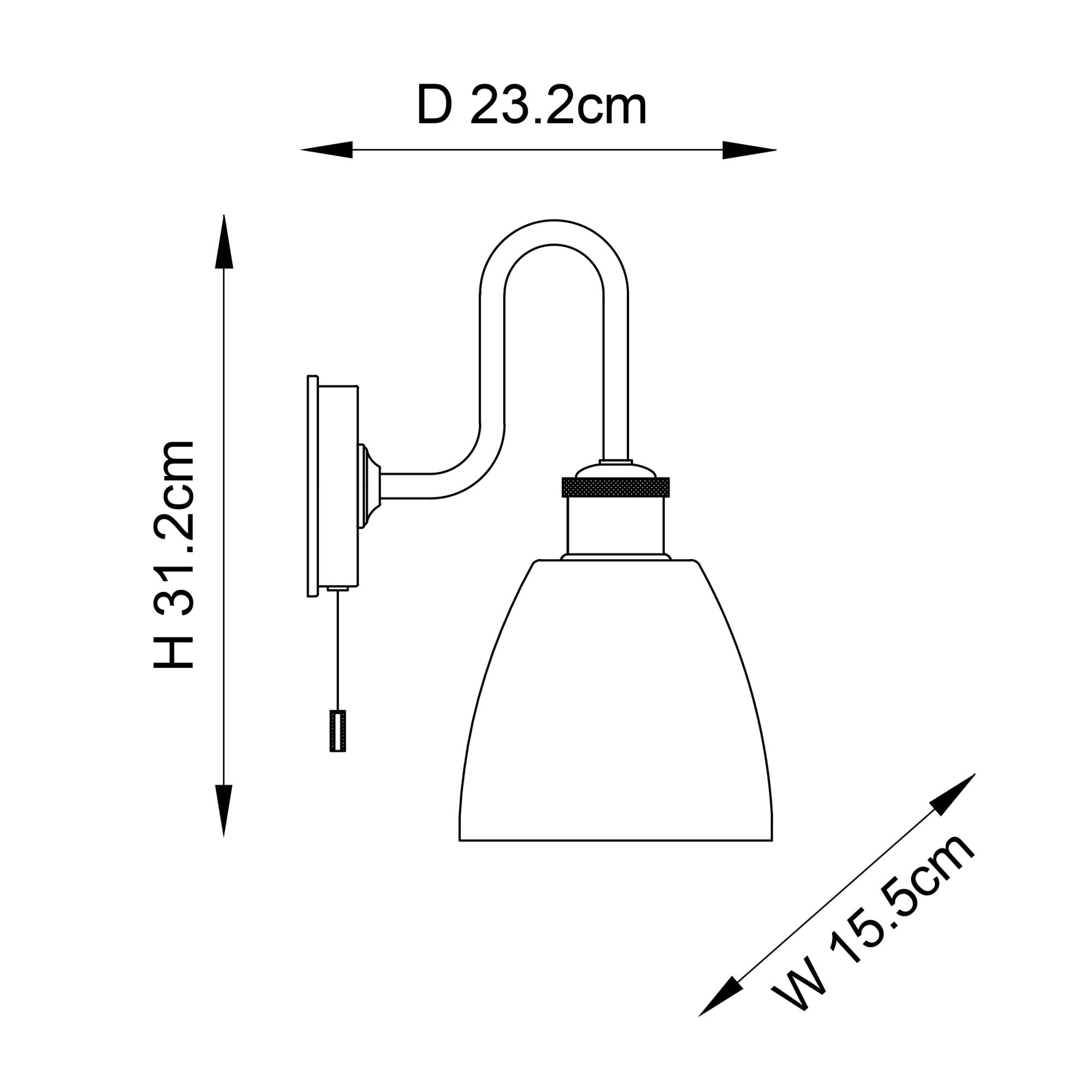 Endon Piper Single Wall Light - Opal Glass & Polished Chrome