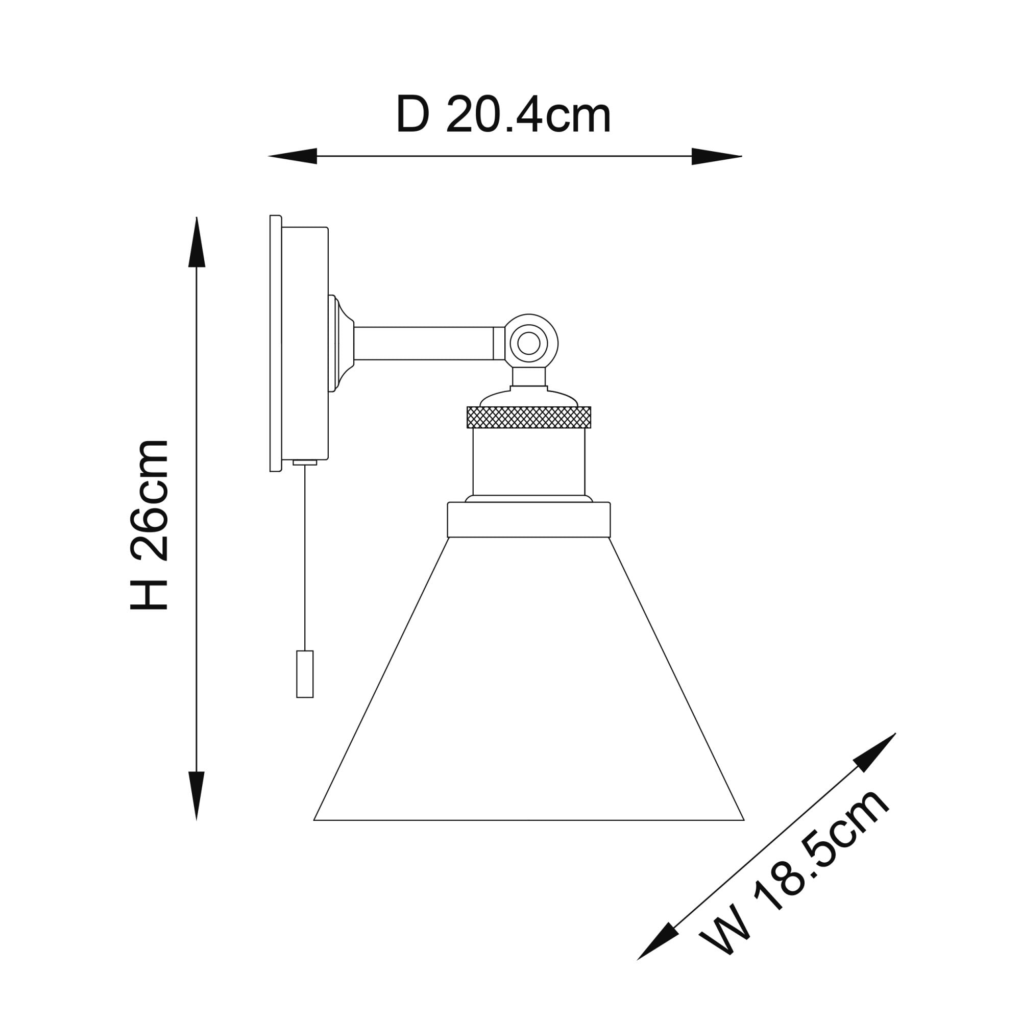 Utopia Maldon IP44 Wall Light - Chrome Plated & Clear Coned Glass