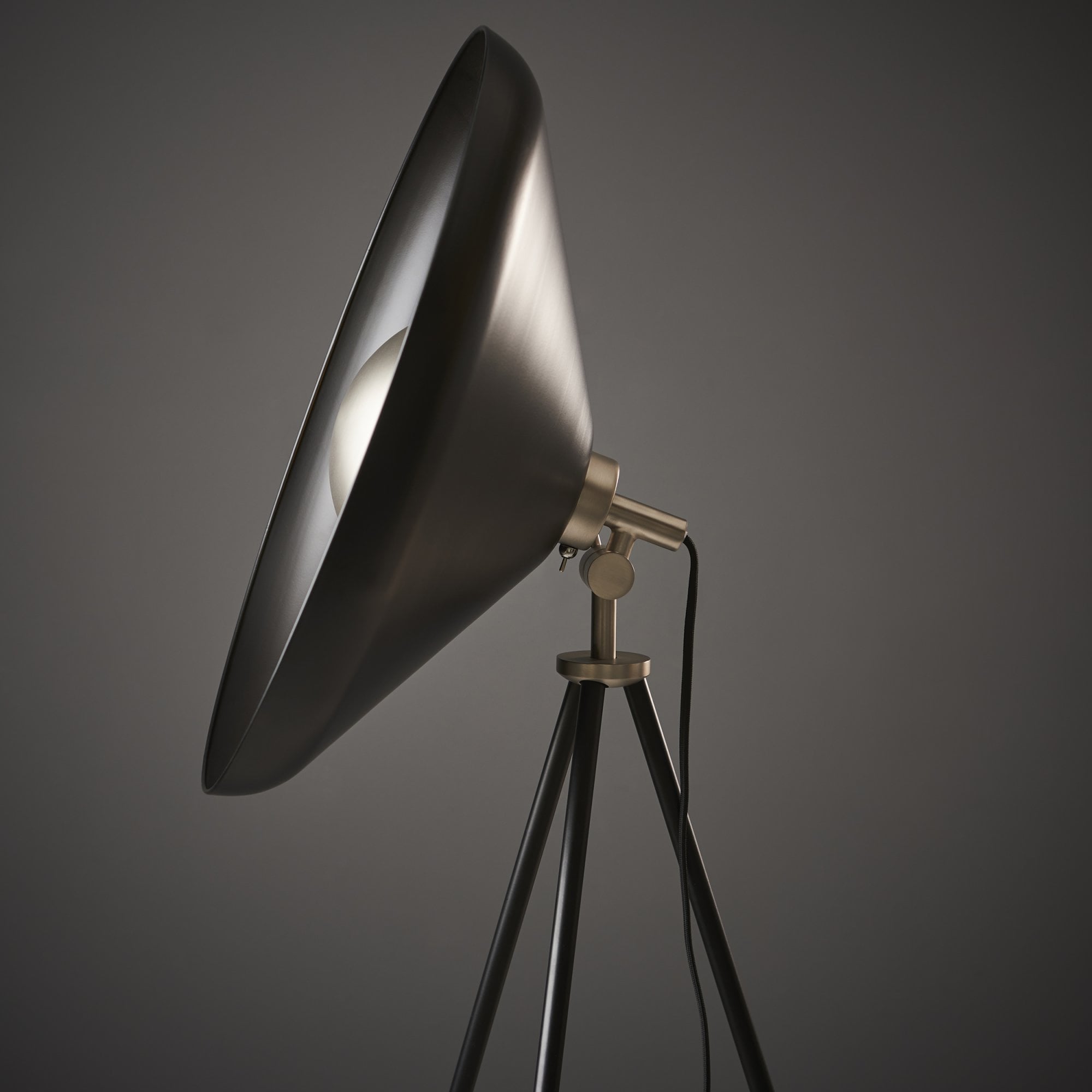 Utopia Satellite Coned Floor Light - Matt Black & Matt Nickel Plate
