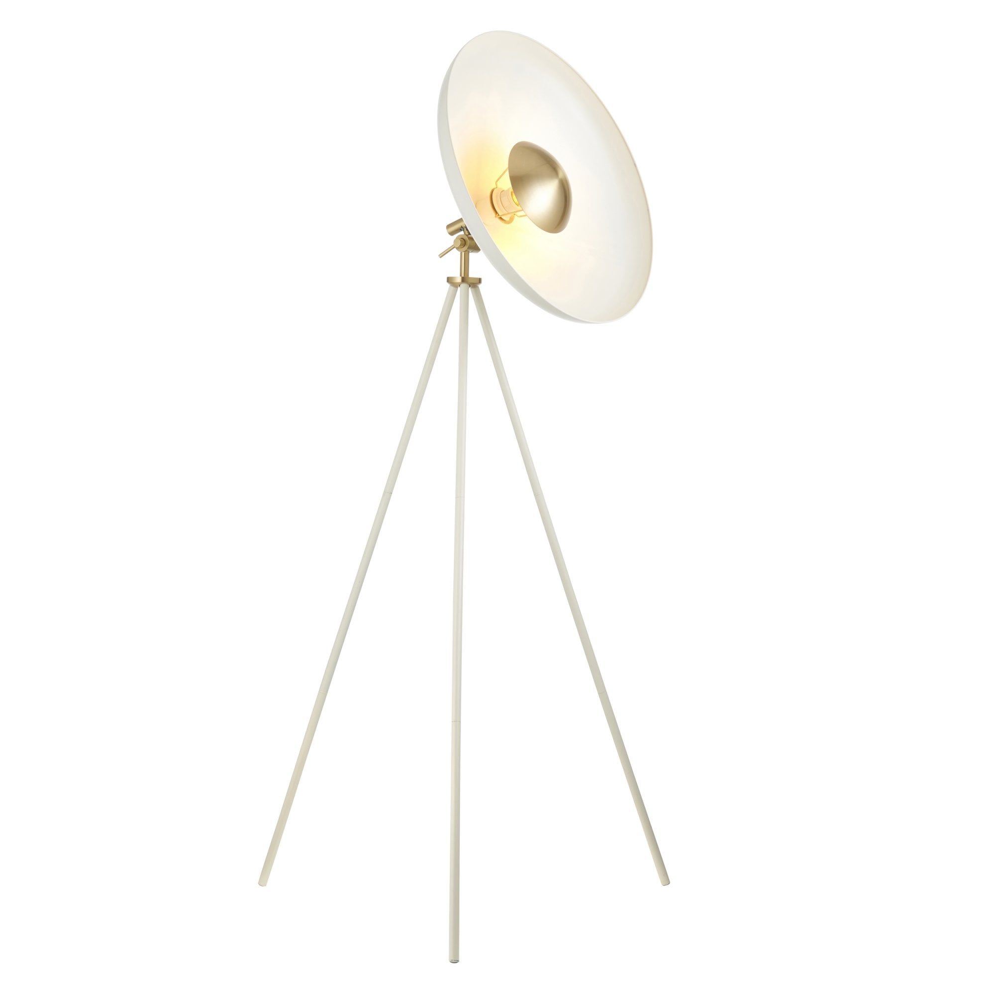 Utopia Satellite Coned Floor Light - Brushed Brass Plate & Warm White