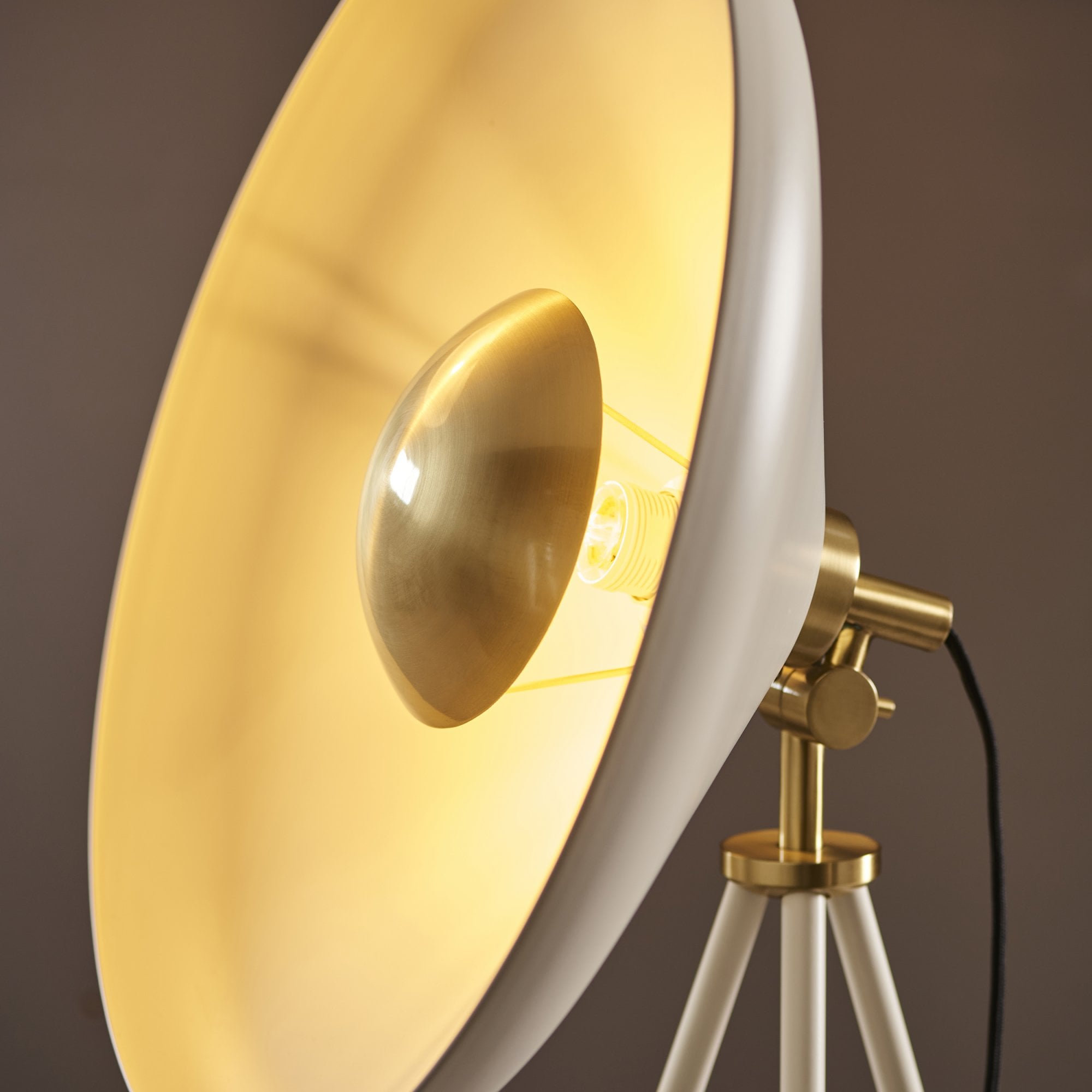 Utopia Satellite Coned Floor Light - Brushed Brass Plate & Warm White