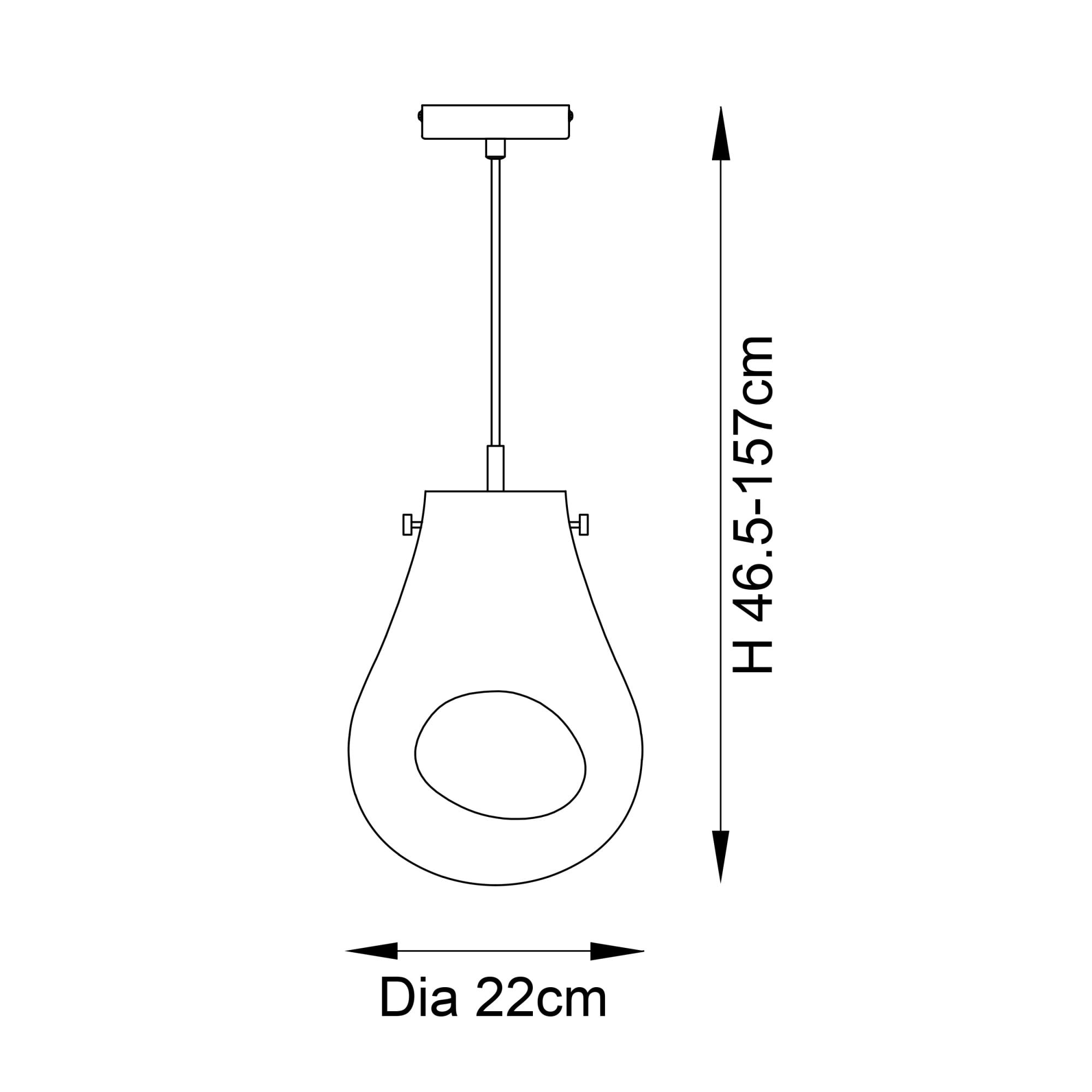 Utopia Dent Medium Glass Ceiling Pendant - Metallic Petrol