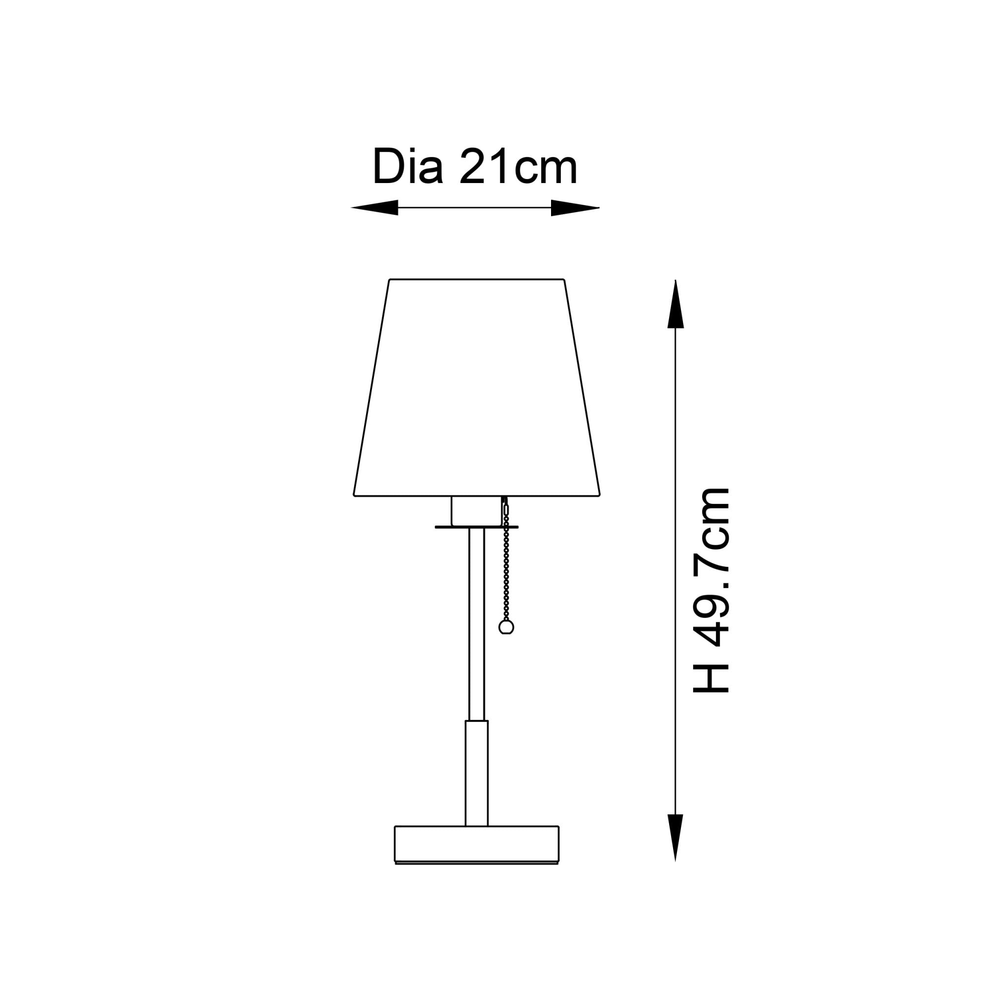 Utopia Eton Vanity Table Lamp - Bright Nickel & Vintage White Tapered Shade