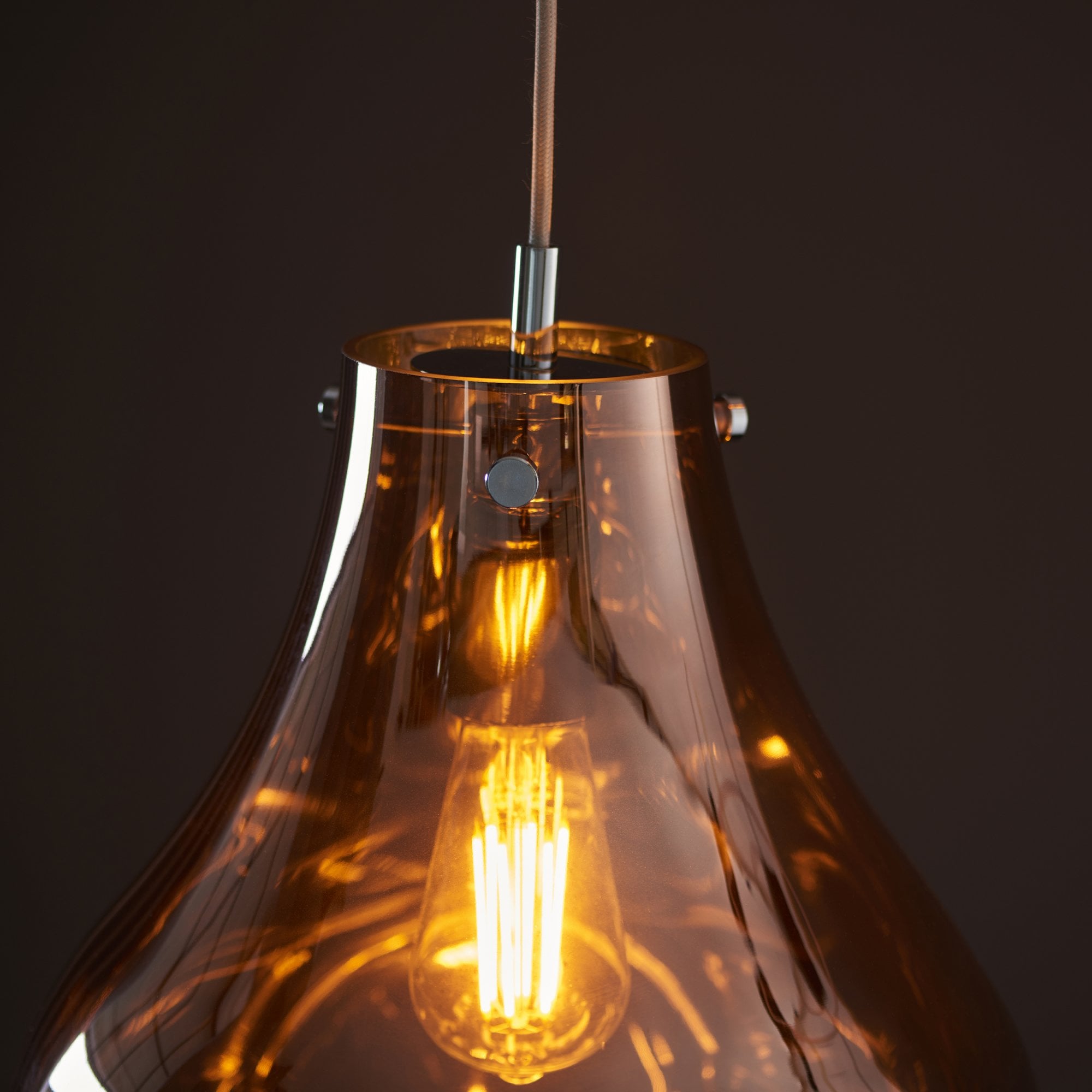 Utopia Dent Large Glass Ceiling Pendant - Metallic Copper