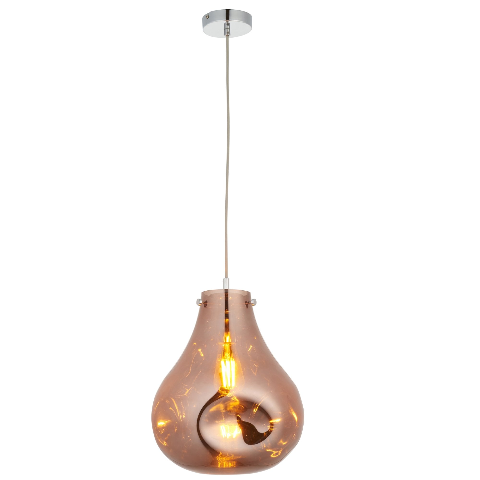 Utopia Dent Large Glass Ceiling Pendant - Metallic Copper